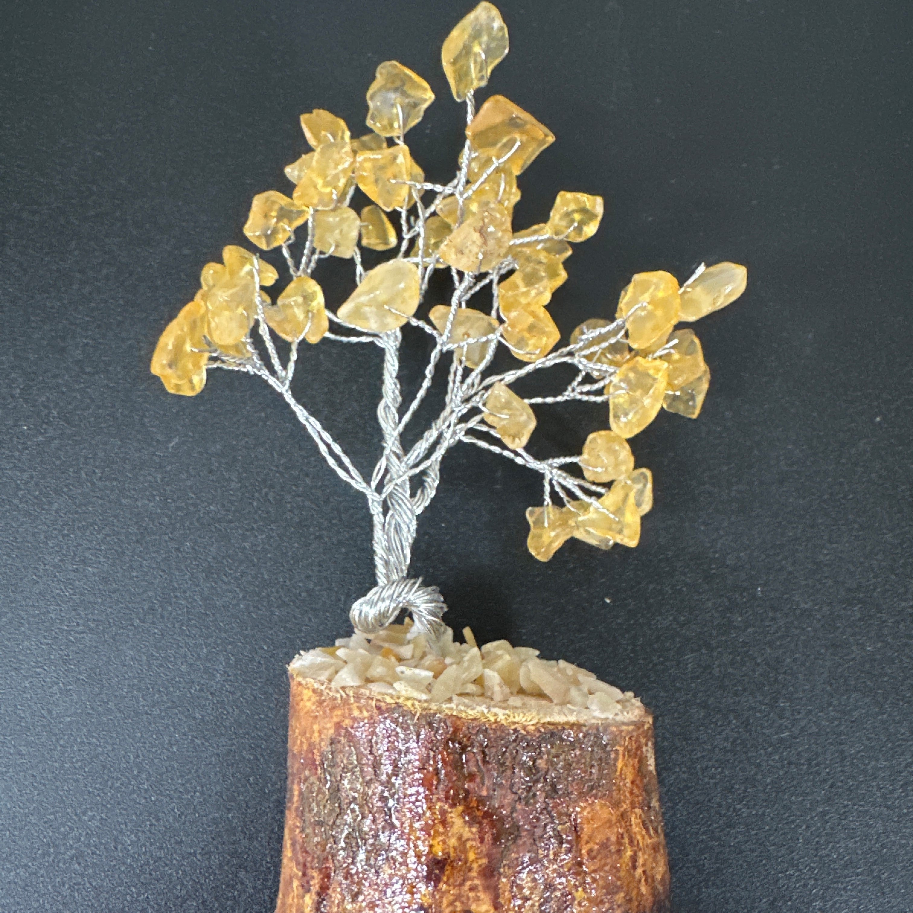 Small Gemstone Tree Wooden Base