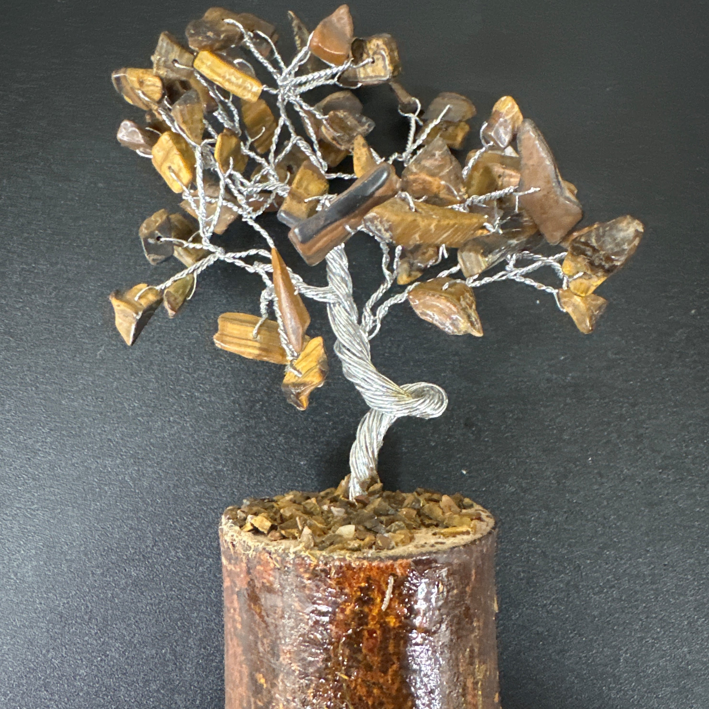 Small Gemstone Tree Wooden Base