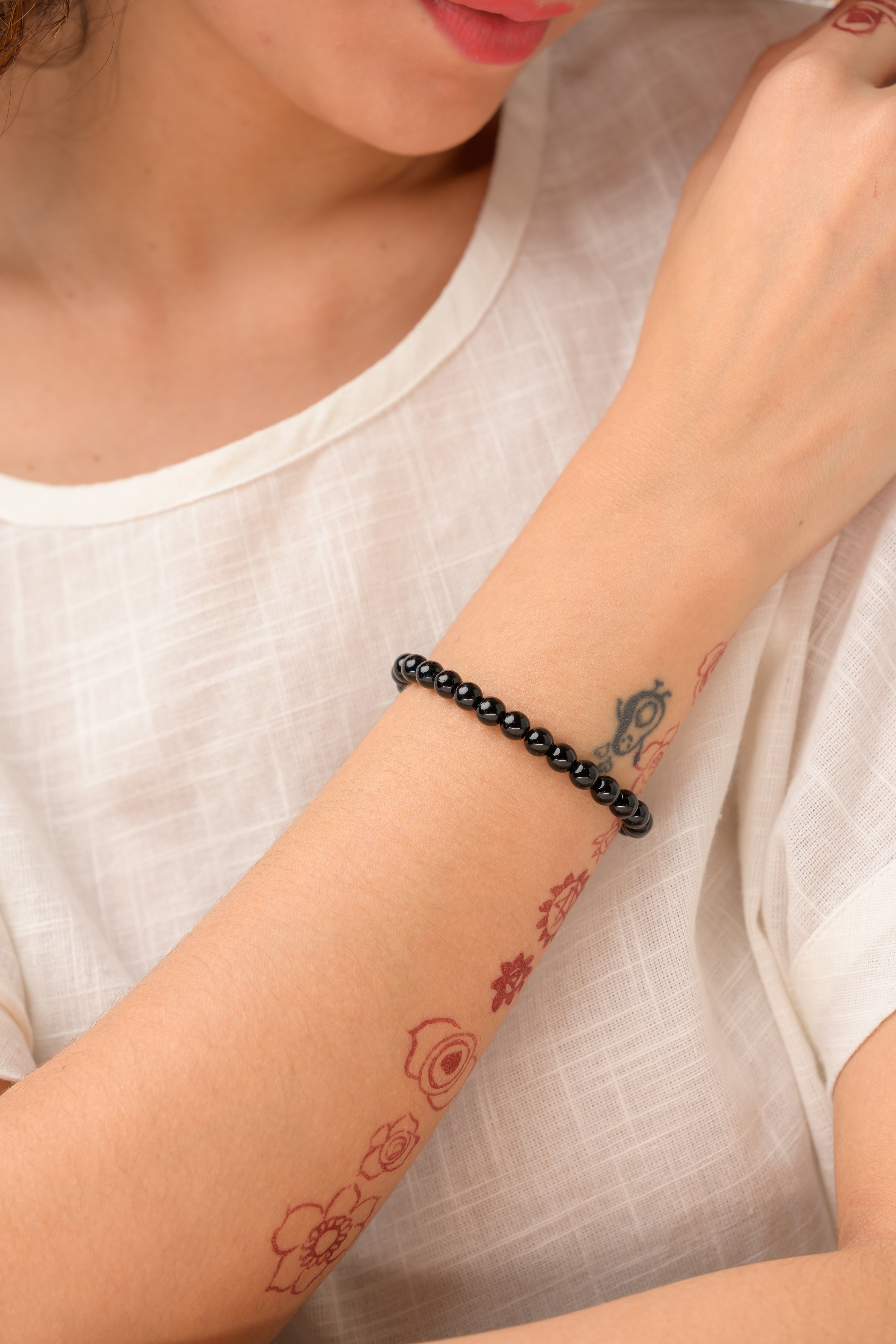 Black Obsidian Bead Bracelet