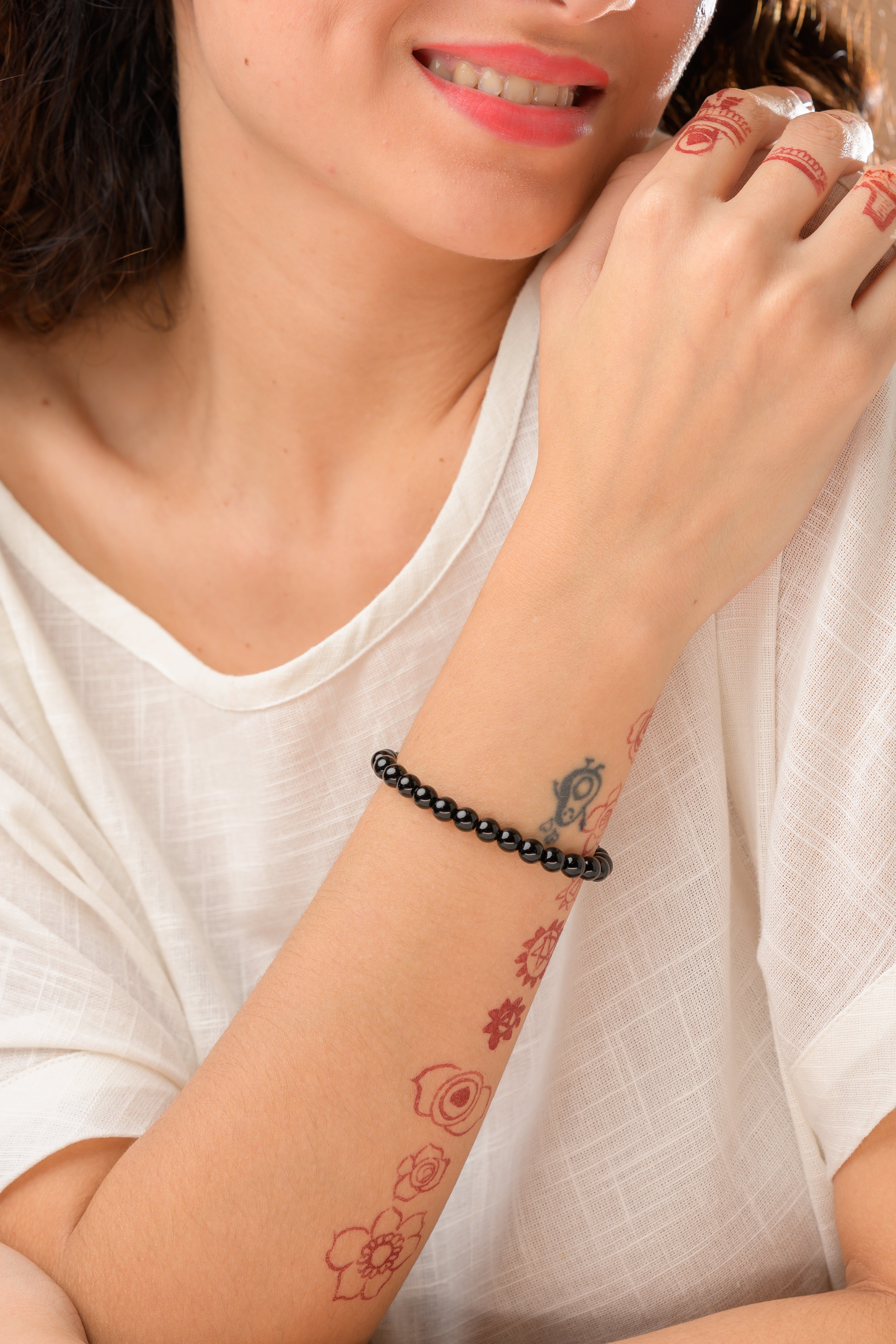 Black Obsidian Bead Bracelet