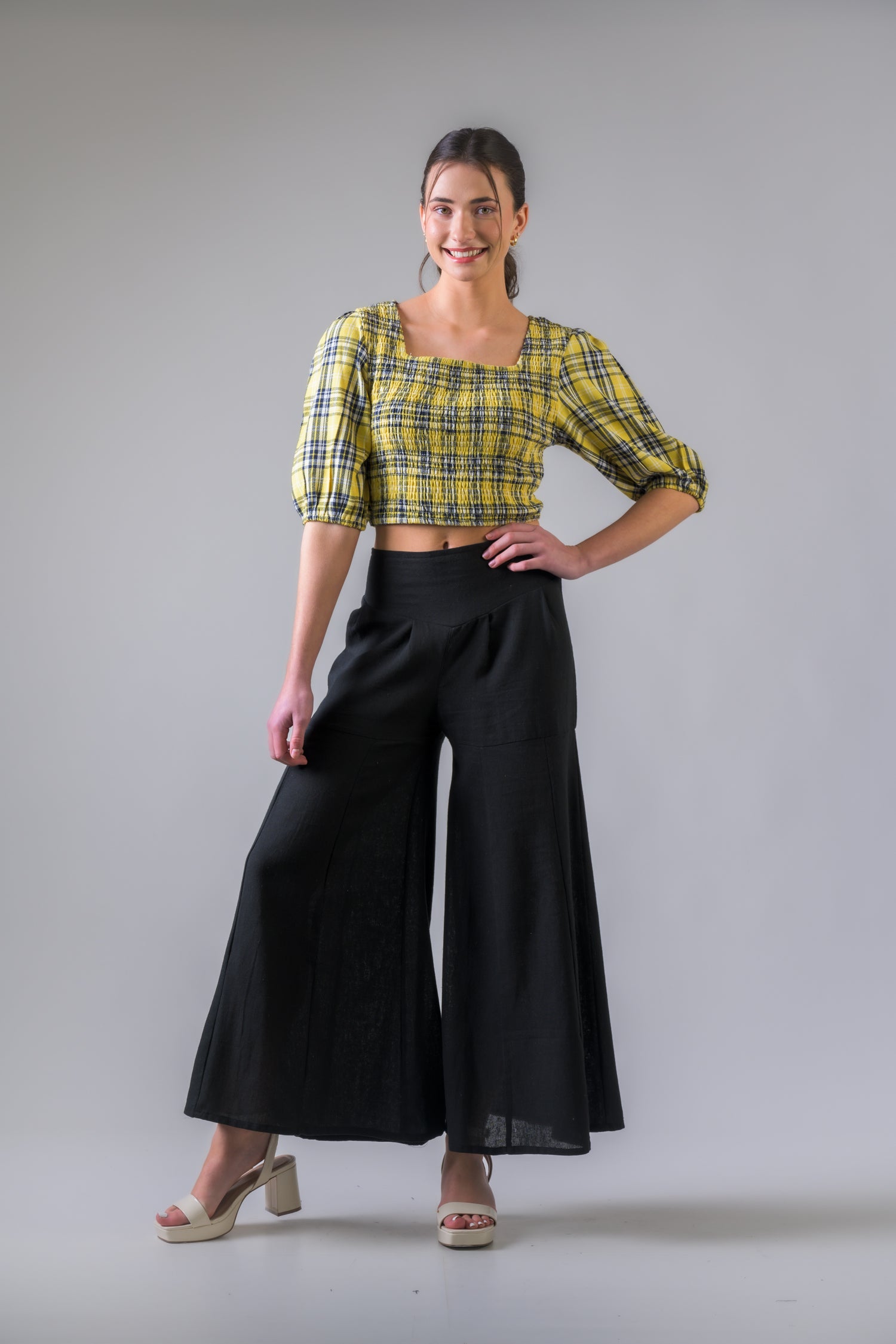 Rhea Ginger Smocked Top Yellow / S/M