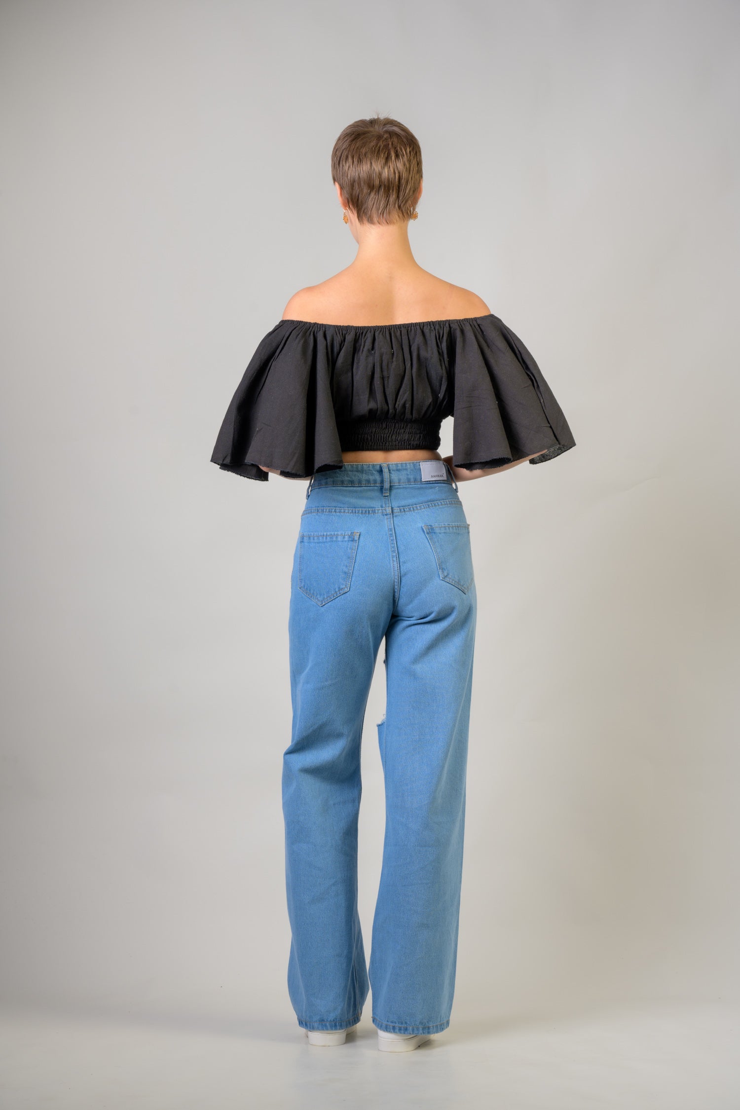 Rhea Tied Smocked Crop Top Assorted / One Size