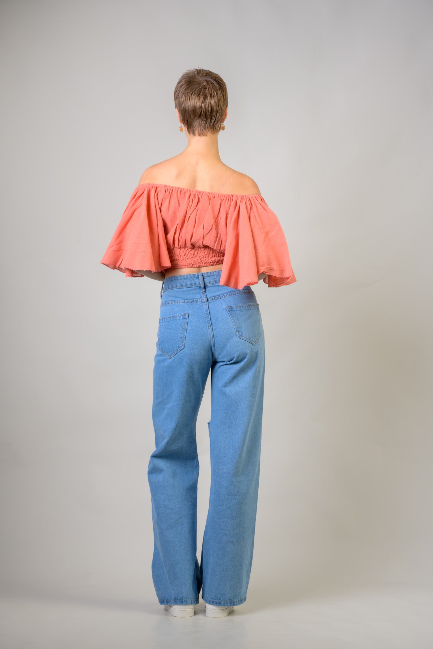 Rhea Tied Smocked Crop Top Assorted / One Size