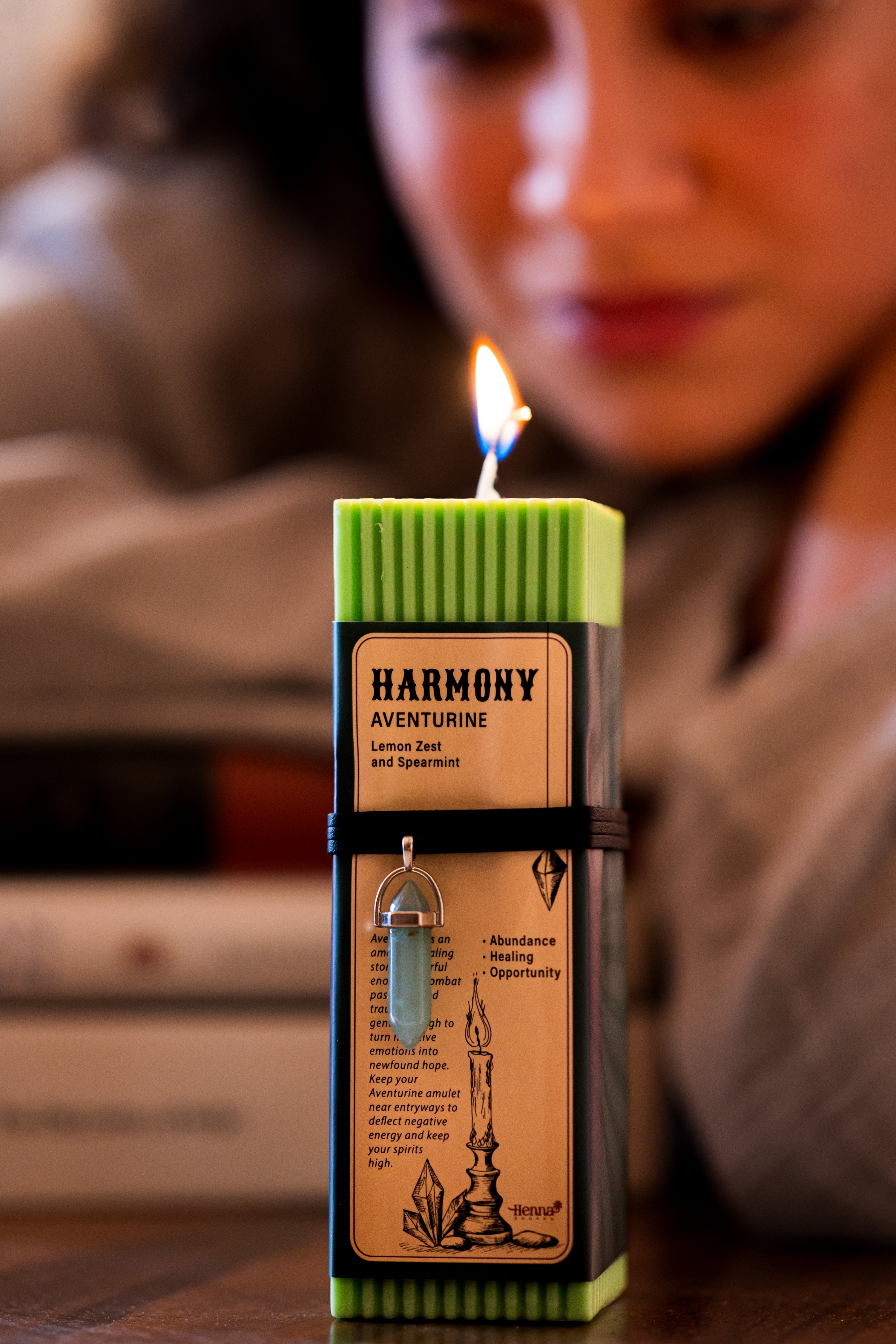 Crystal Energy Pendant Scented Candle - Henna Shoppe