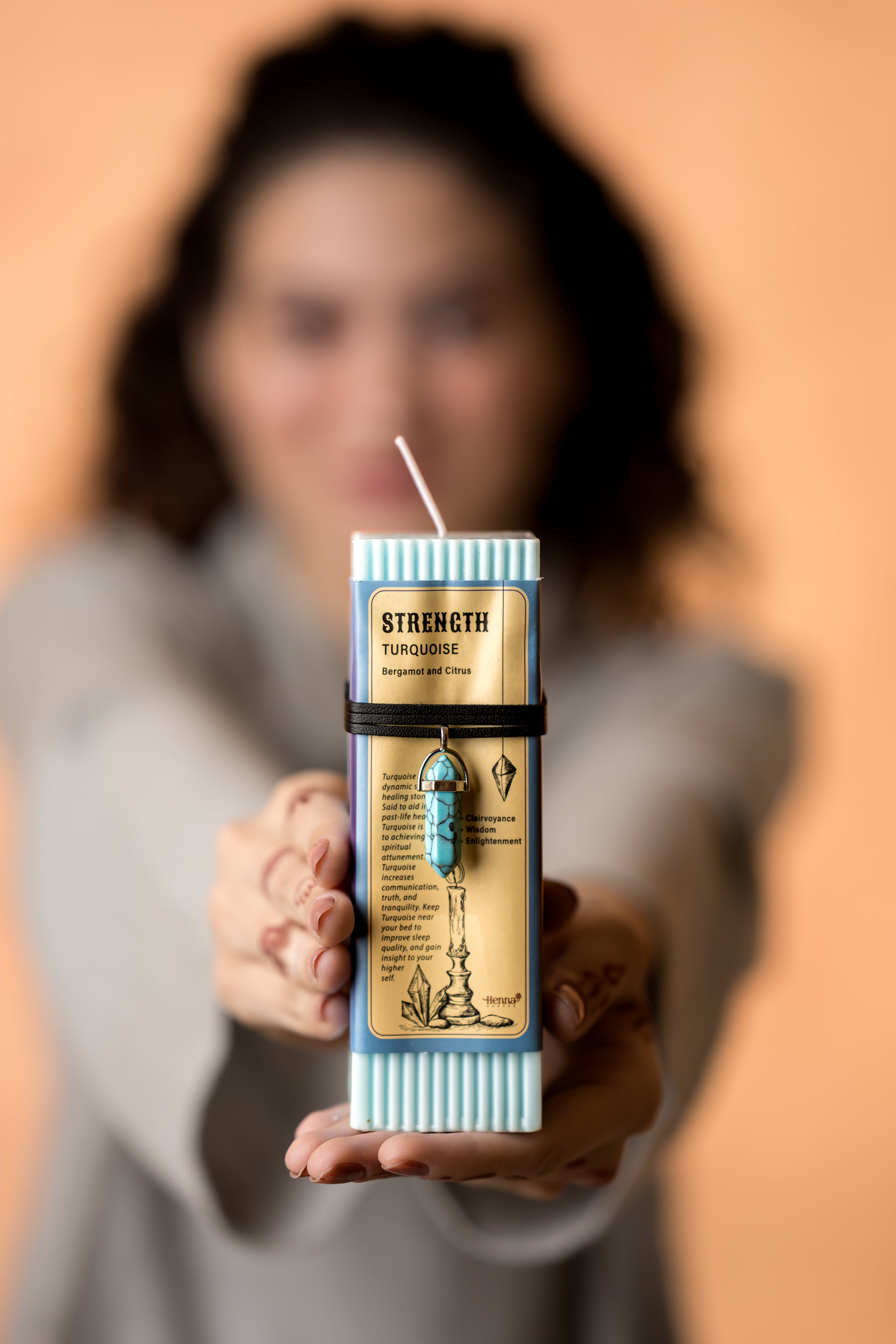 Crystal Energy Pendant Scented Candle - Henna Shoppe