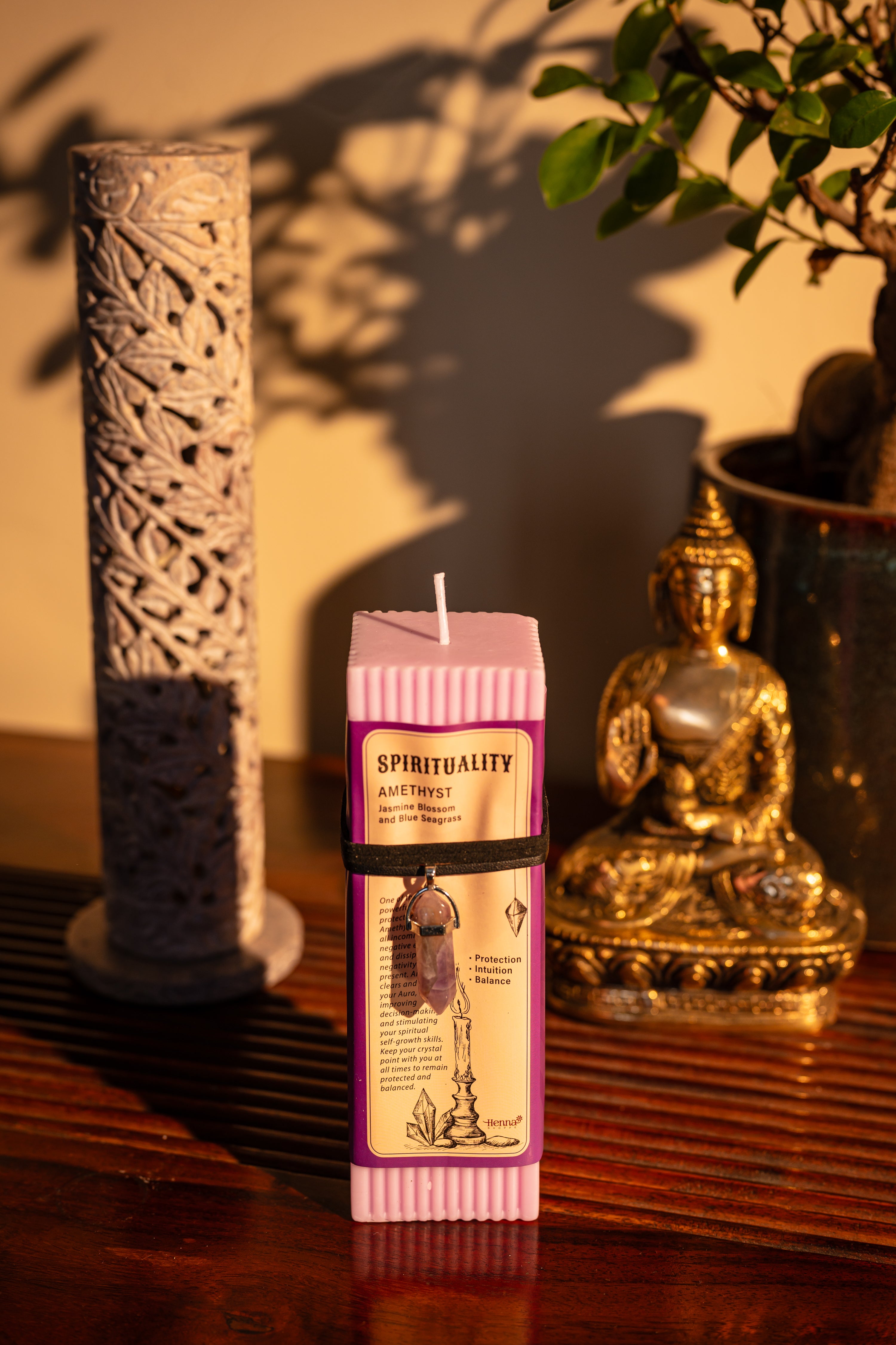 Crystal Energy Pendant Scented Candle - Henna Shoppe