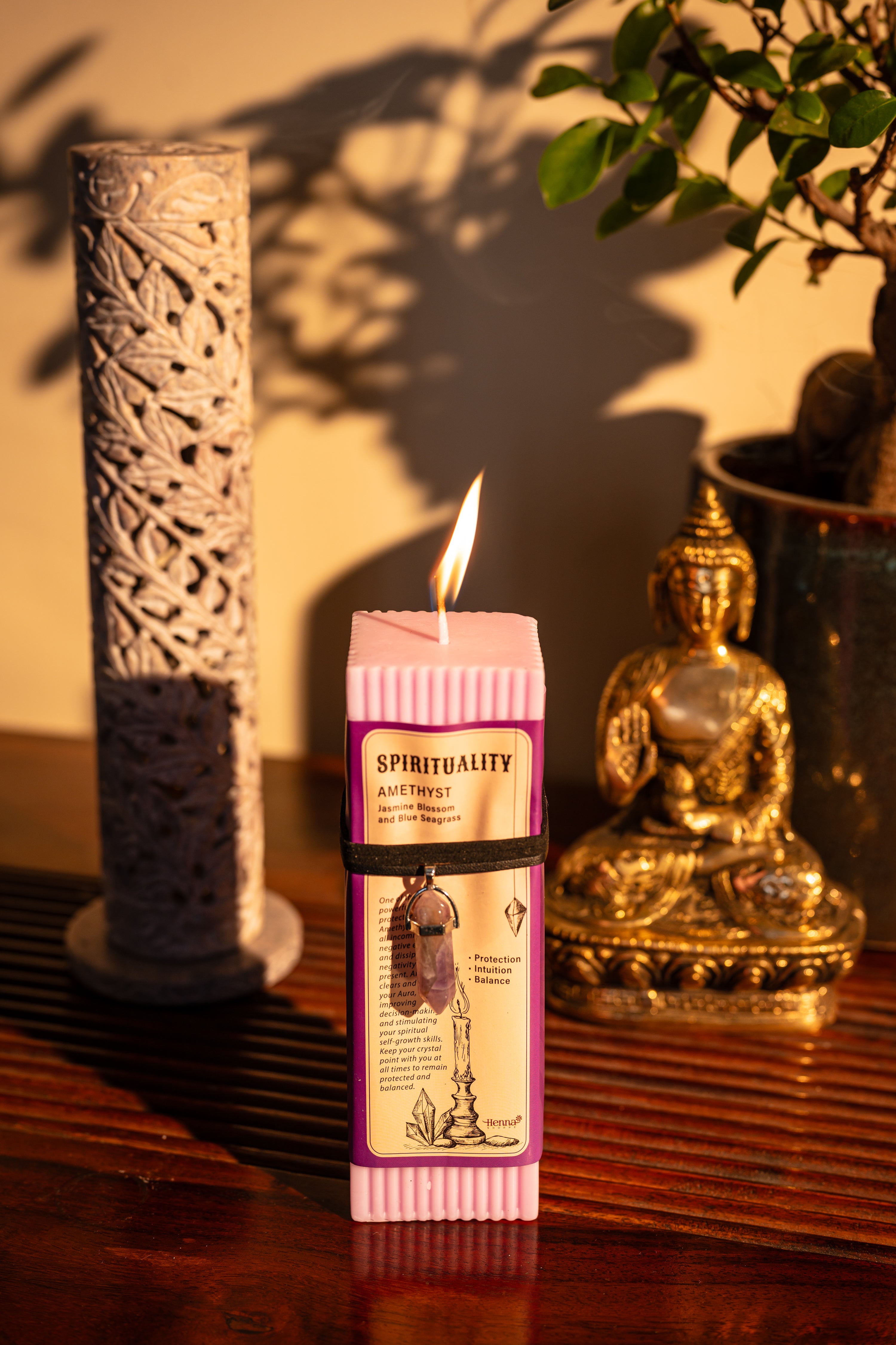 Crystal Energy Pendant Scented Candle - Henna Shoppe