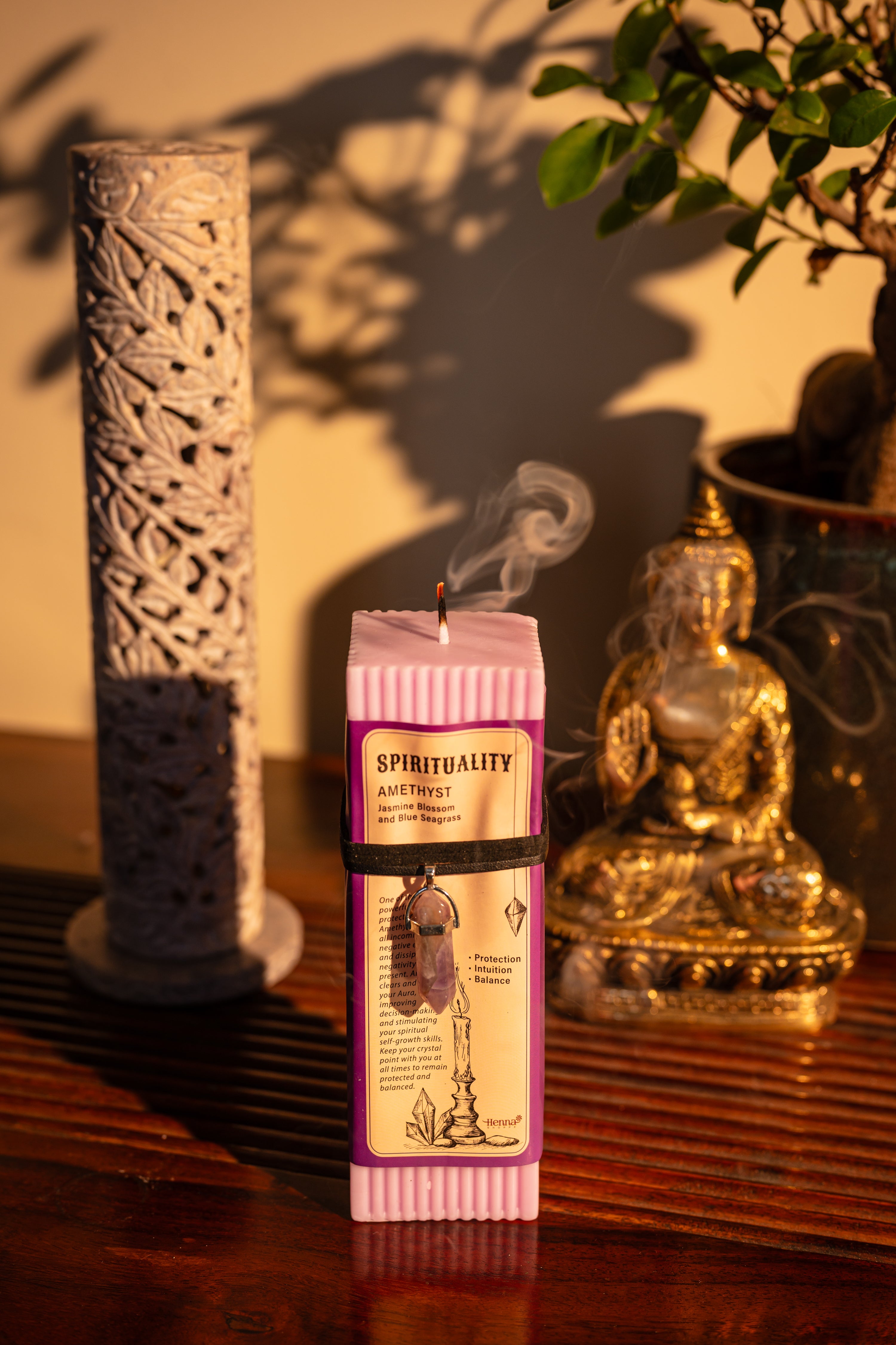 Crystal Energy Pendant Scented Candle - Henna Shoppe