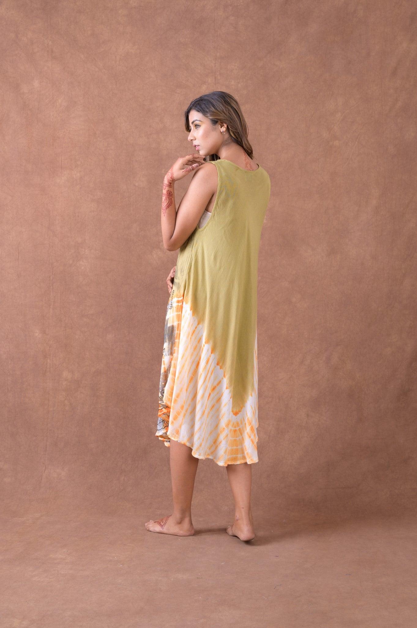 Rhea Butterfly Flowing Dress Green / One Size