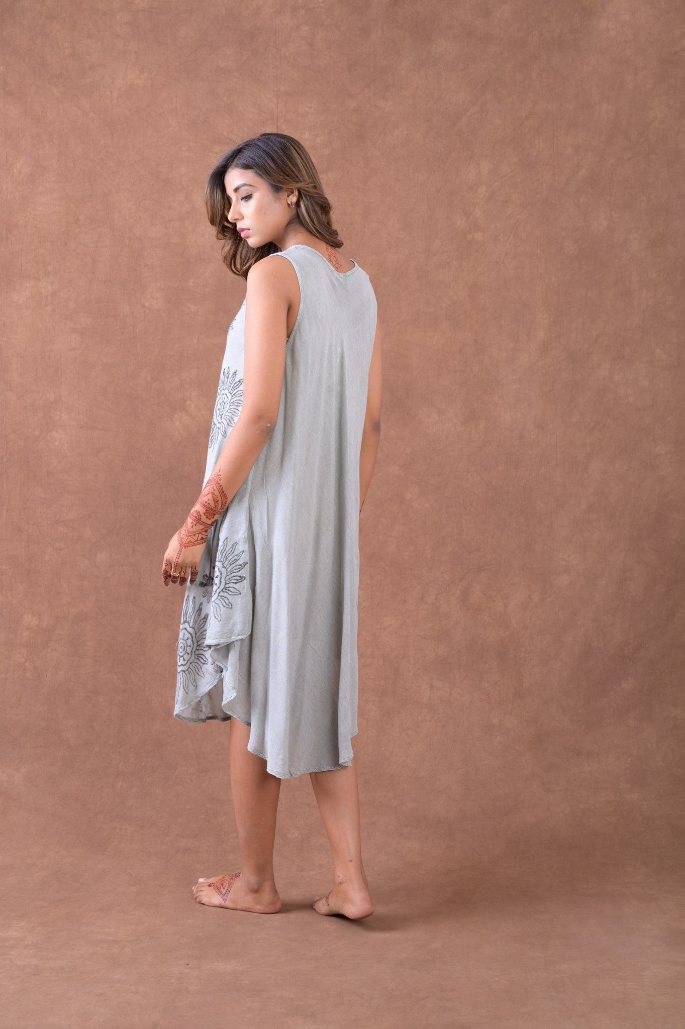 Rhea Flower Pattern Button Dress