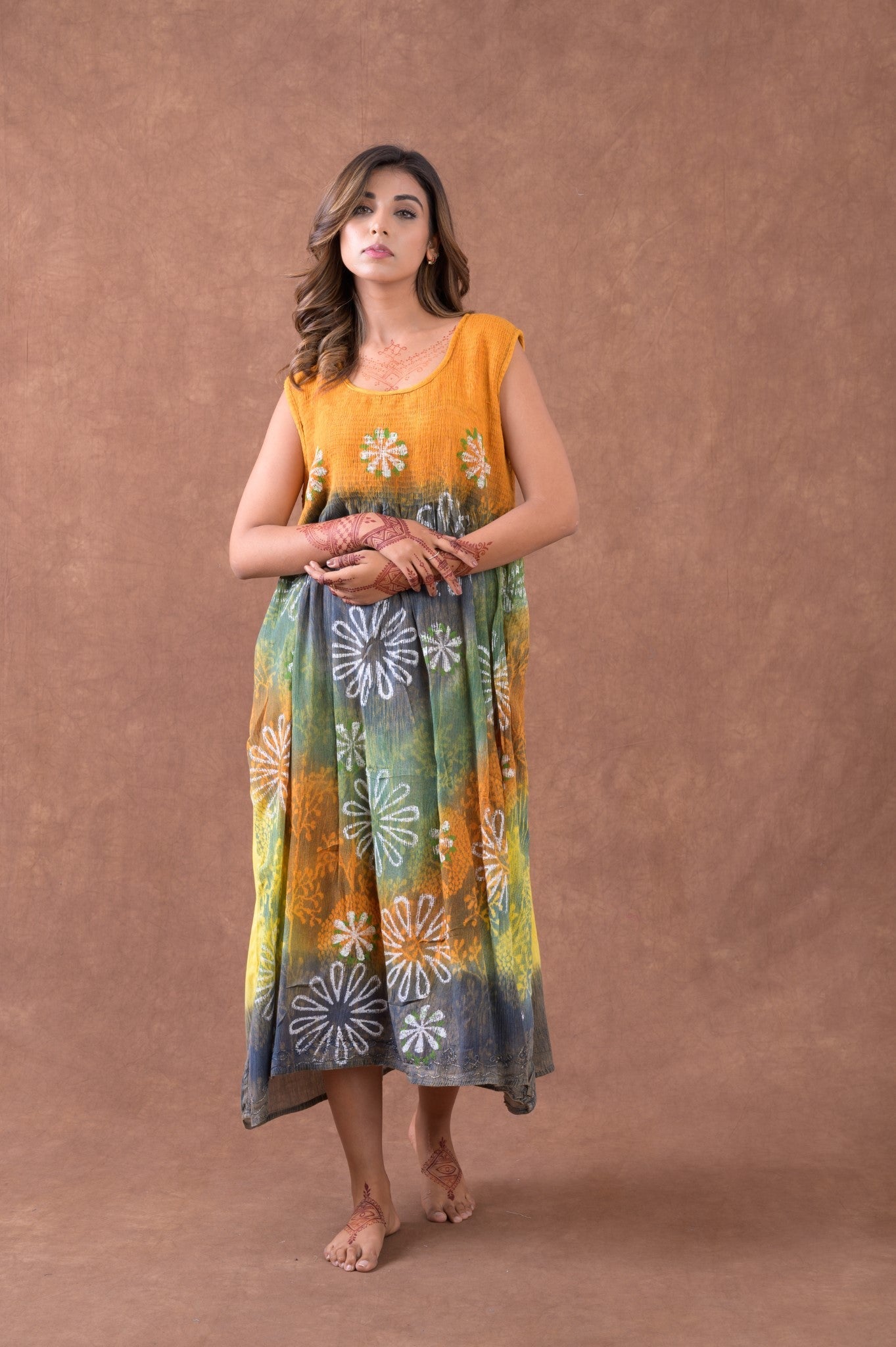 Rhea Elastic Tie Dye Patterned Dress multicolor / One Size