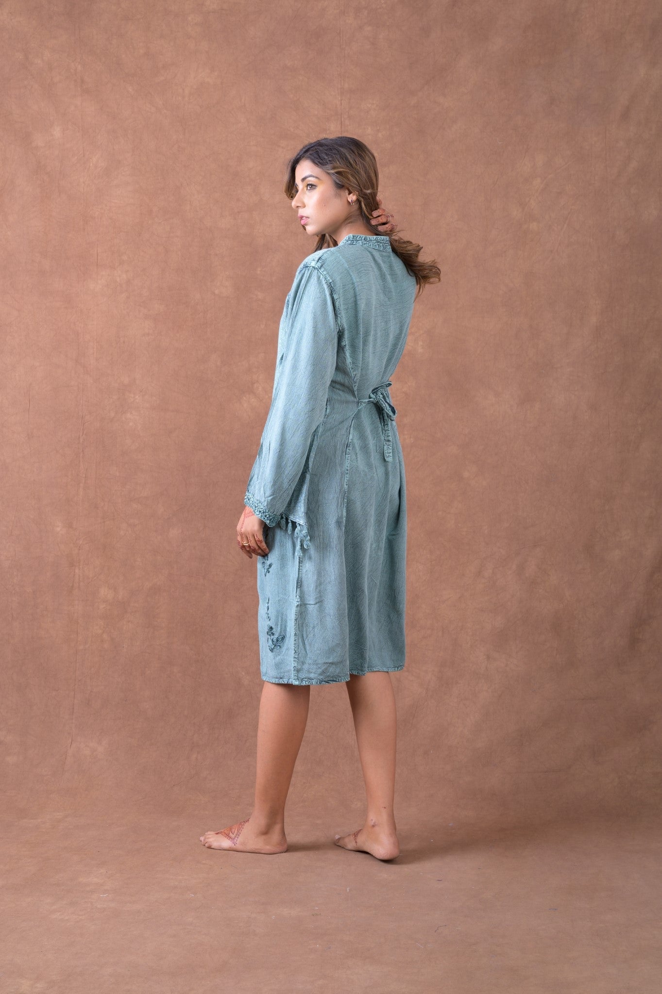 Rhea Long Sleeve Dress Turquoise / One Size