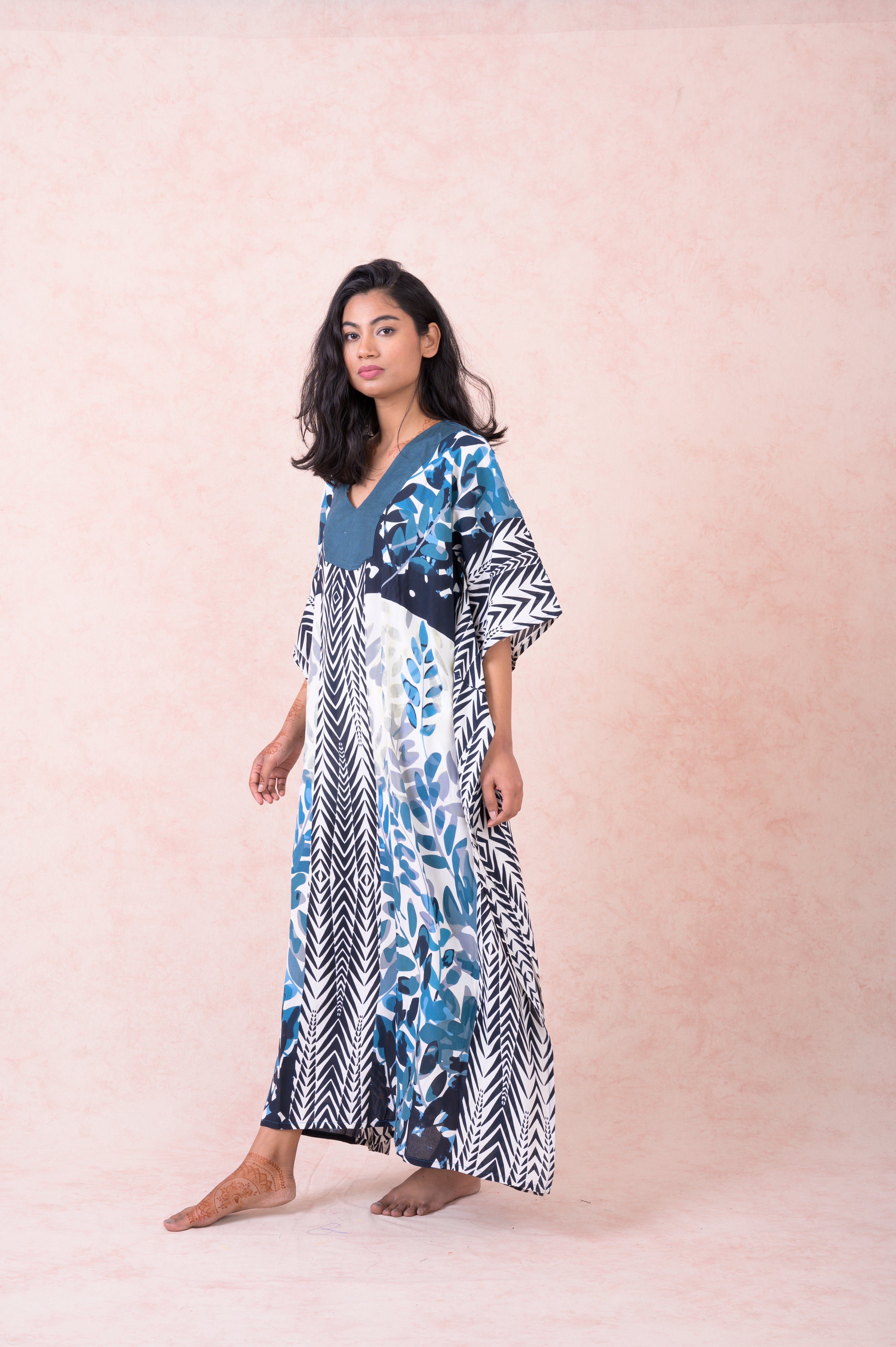 Rhea Print Long Kaftan