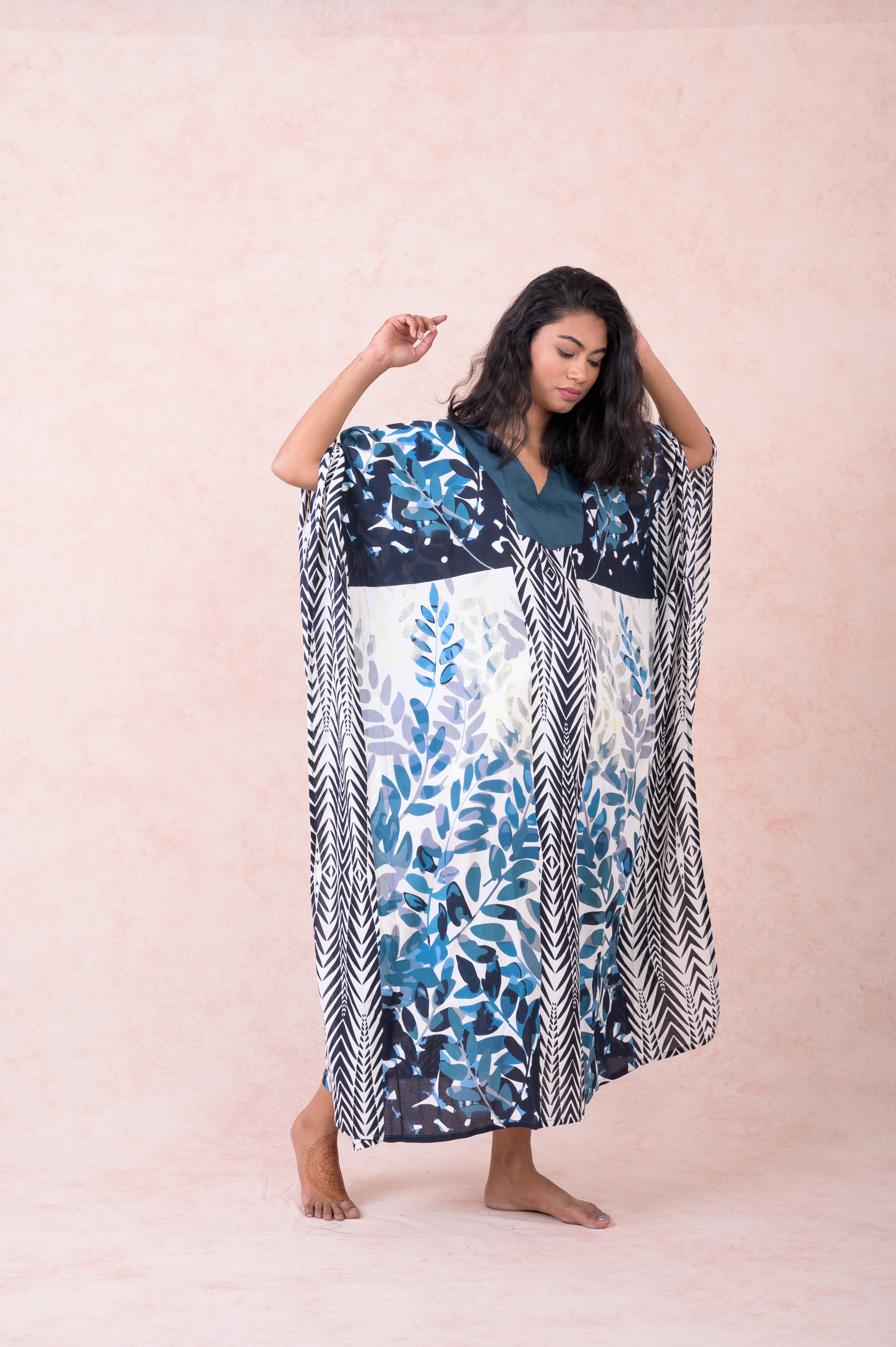 Rhea Print Long Kaftan