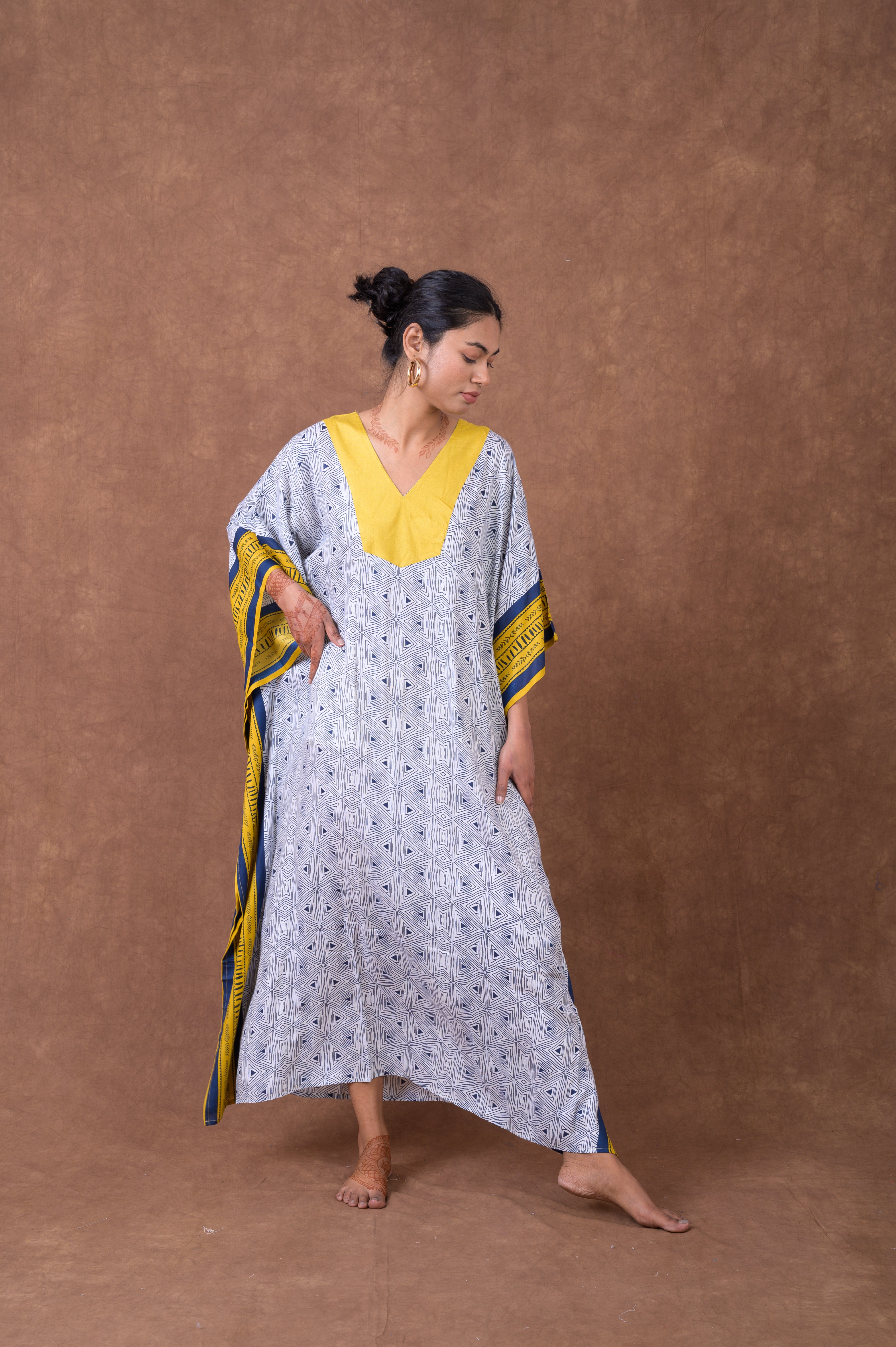 Rhea Print Long Kaftan
