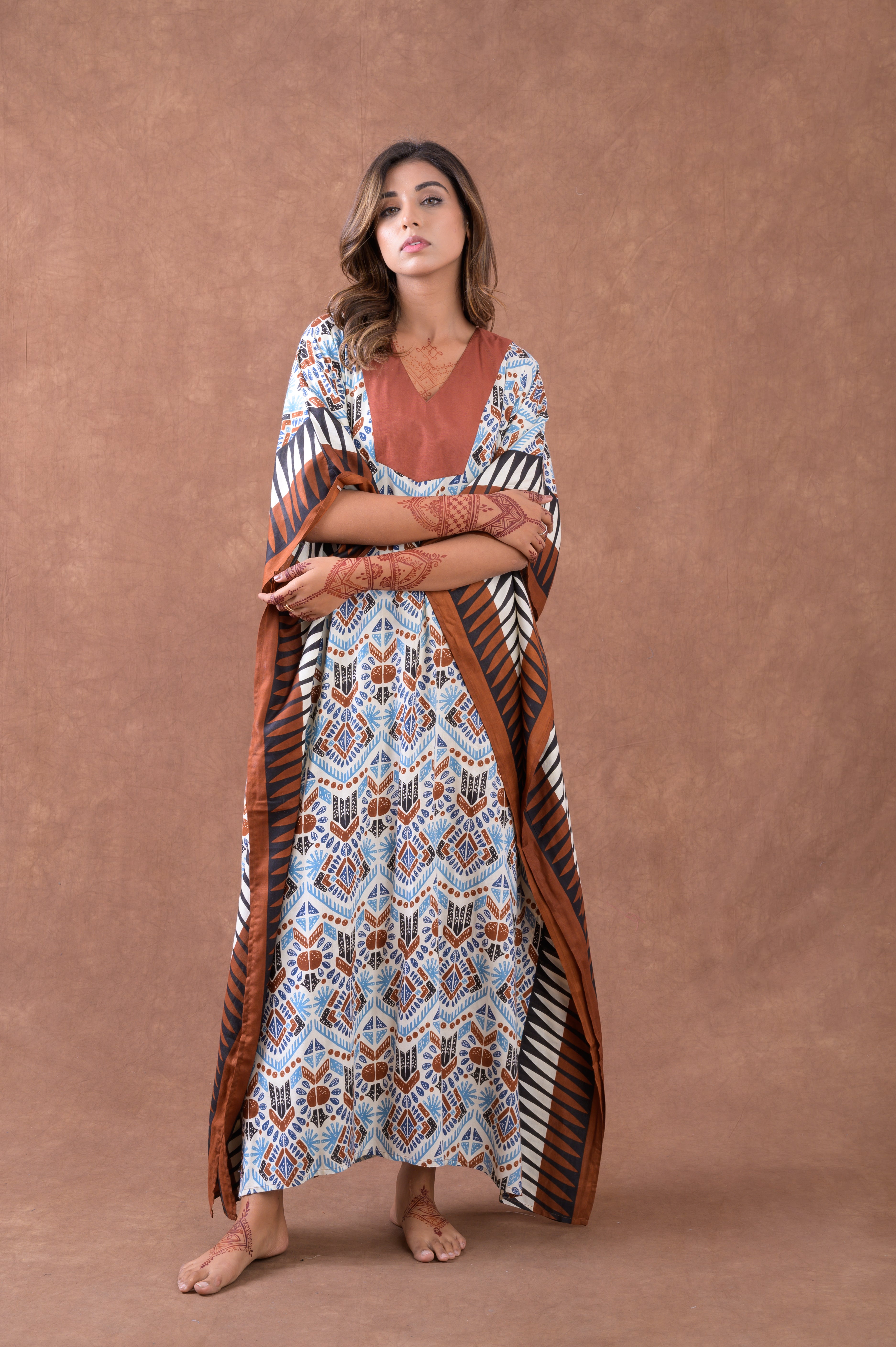 Rhea Print Long Kaftan