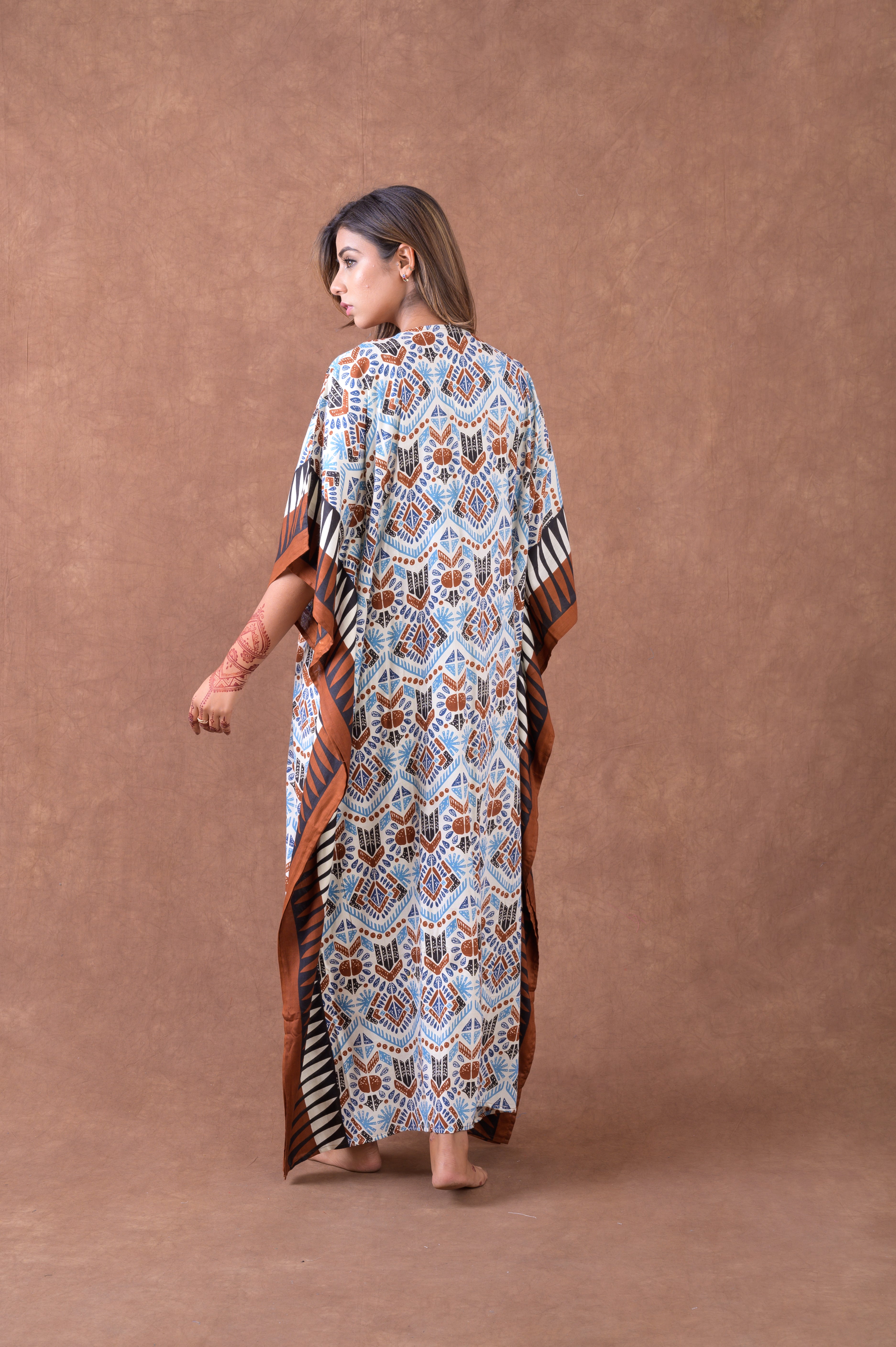 Rhea Print Long Kaftan