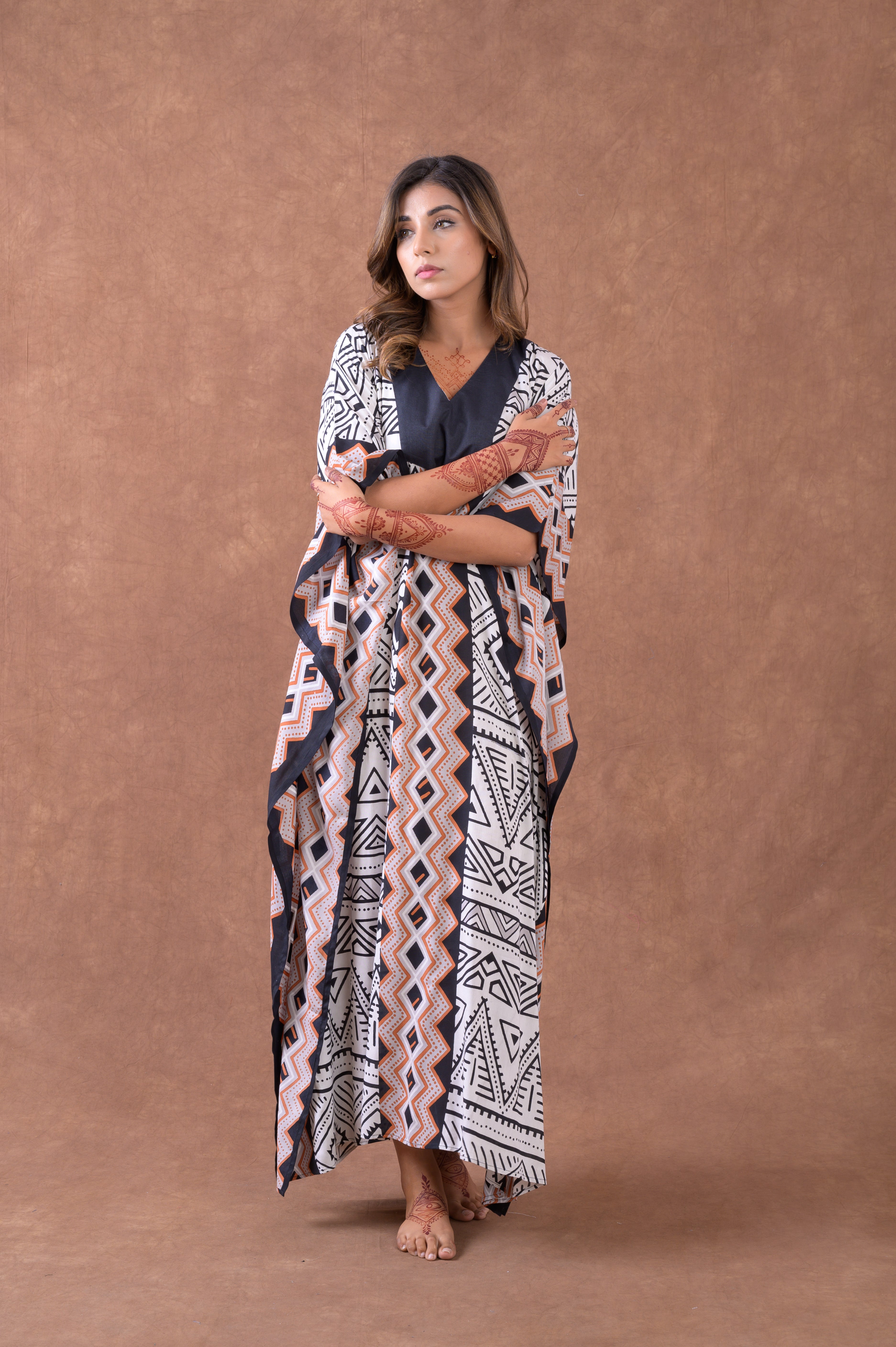 Rhea Print Long Kaftan