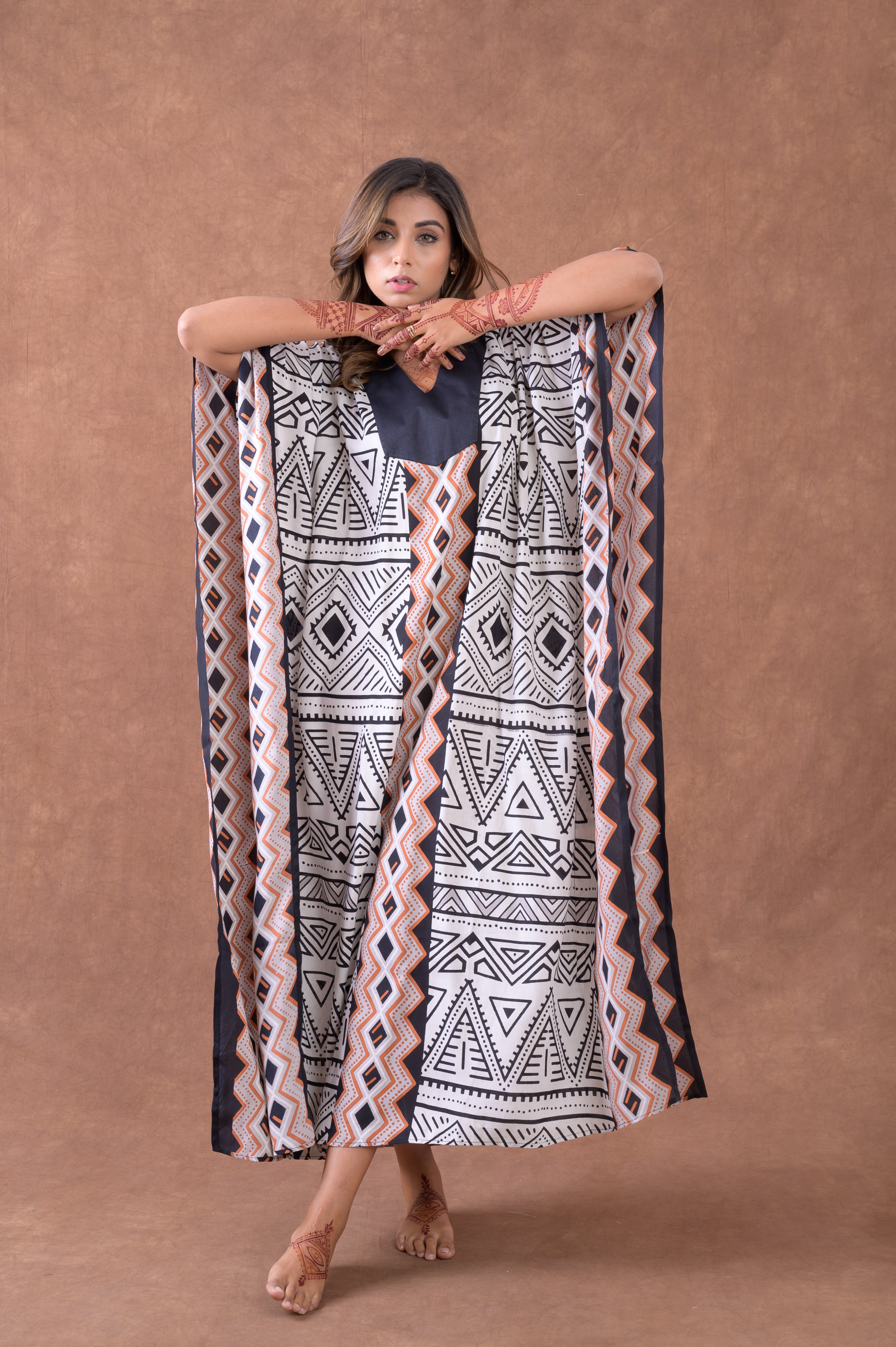 Rhea Print Long Kaftan