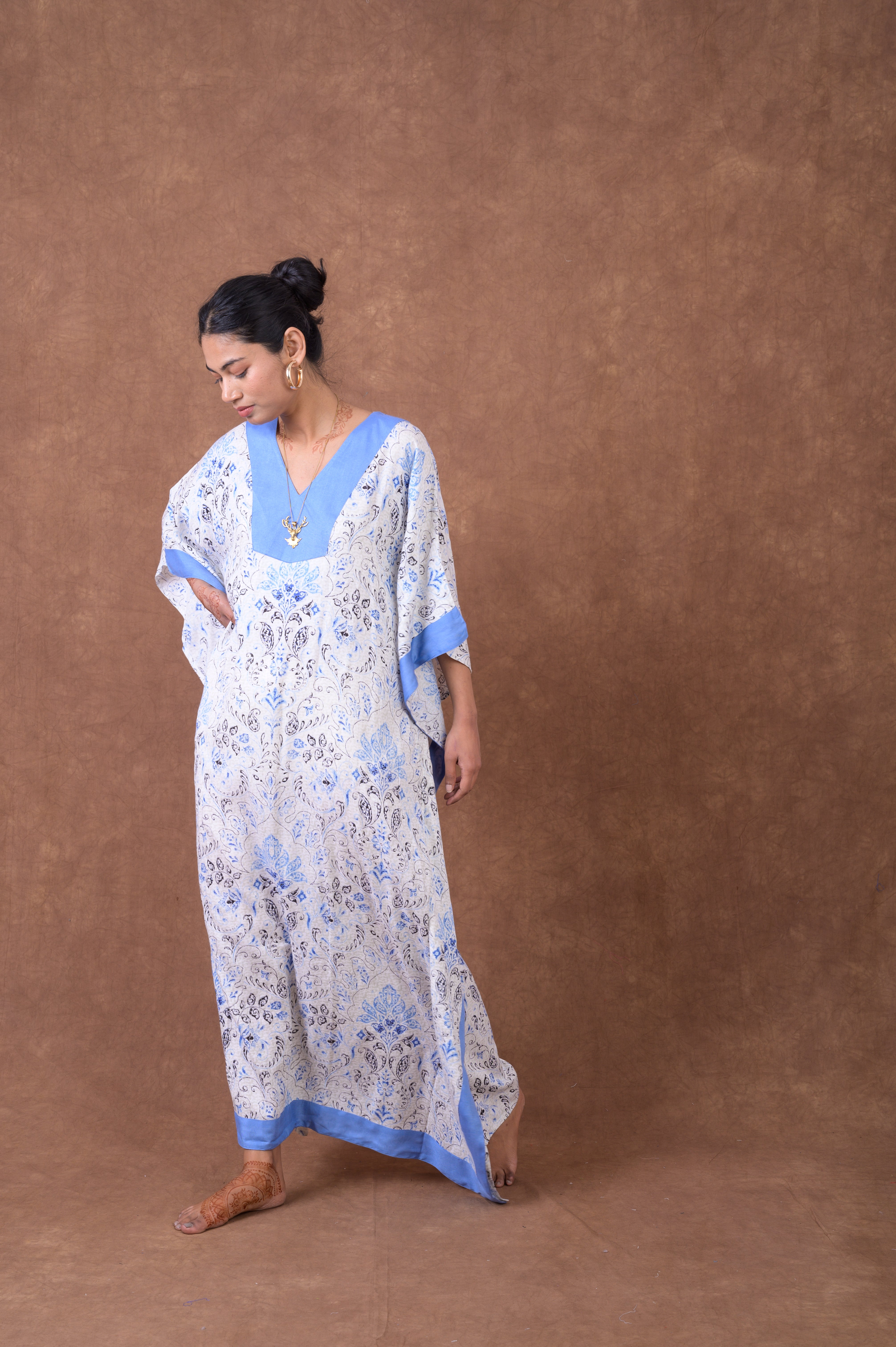 Rhea Print Long Kaftan