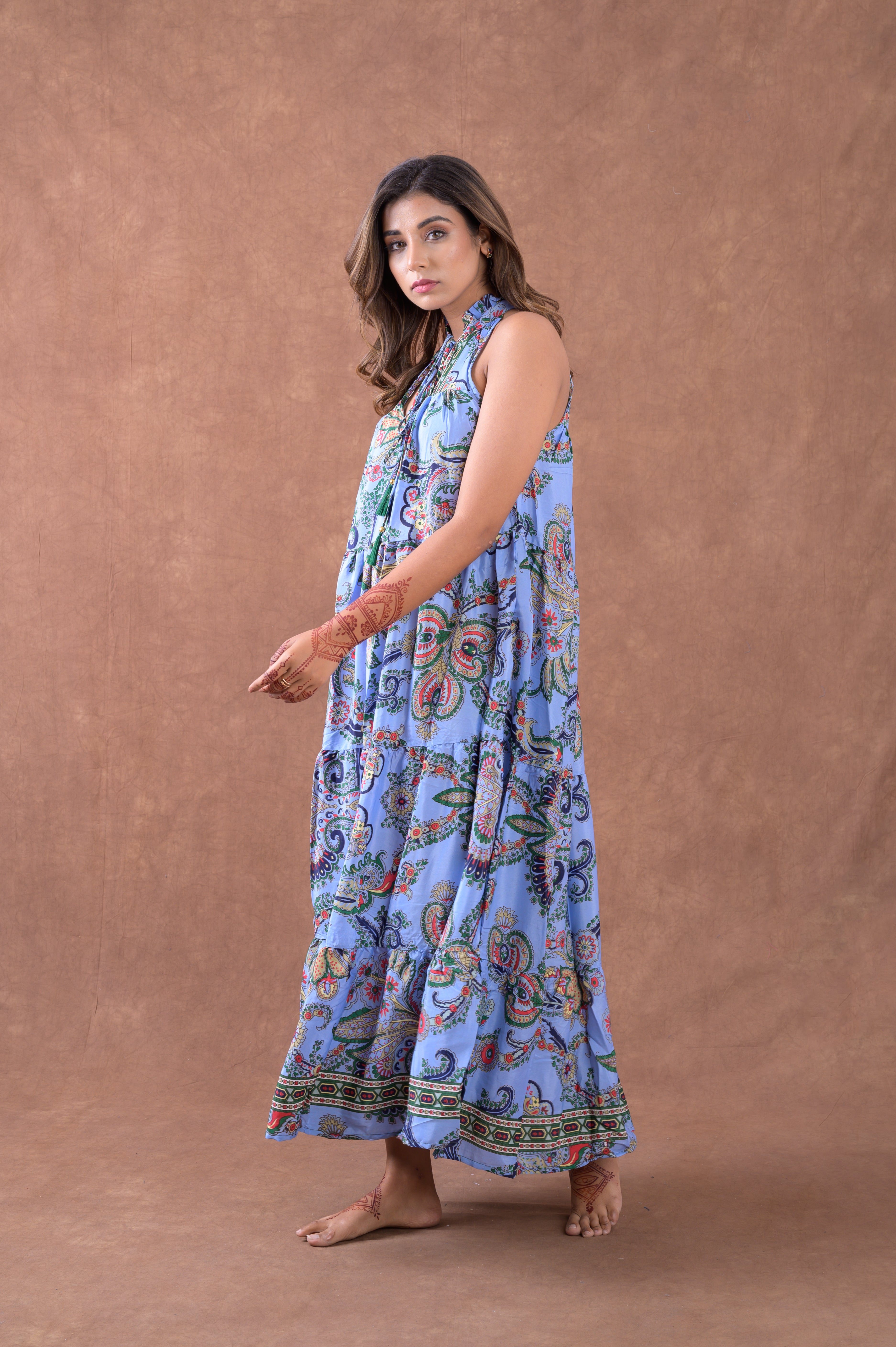 Rhea Patterned Panel Dress