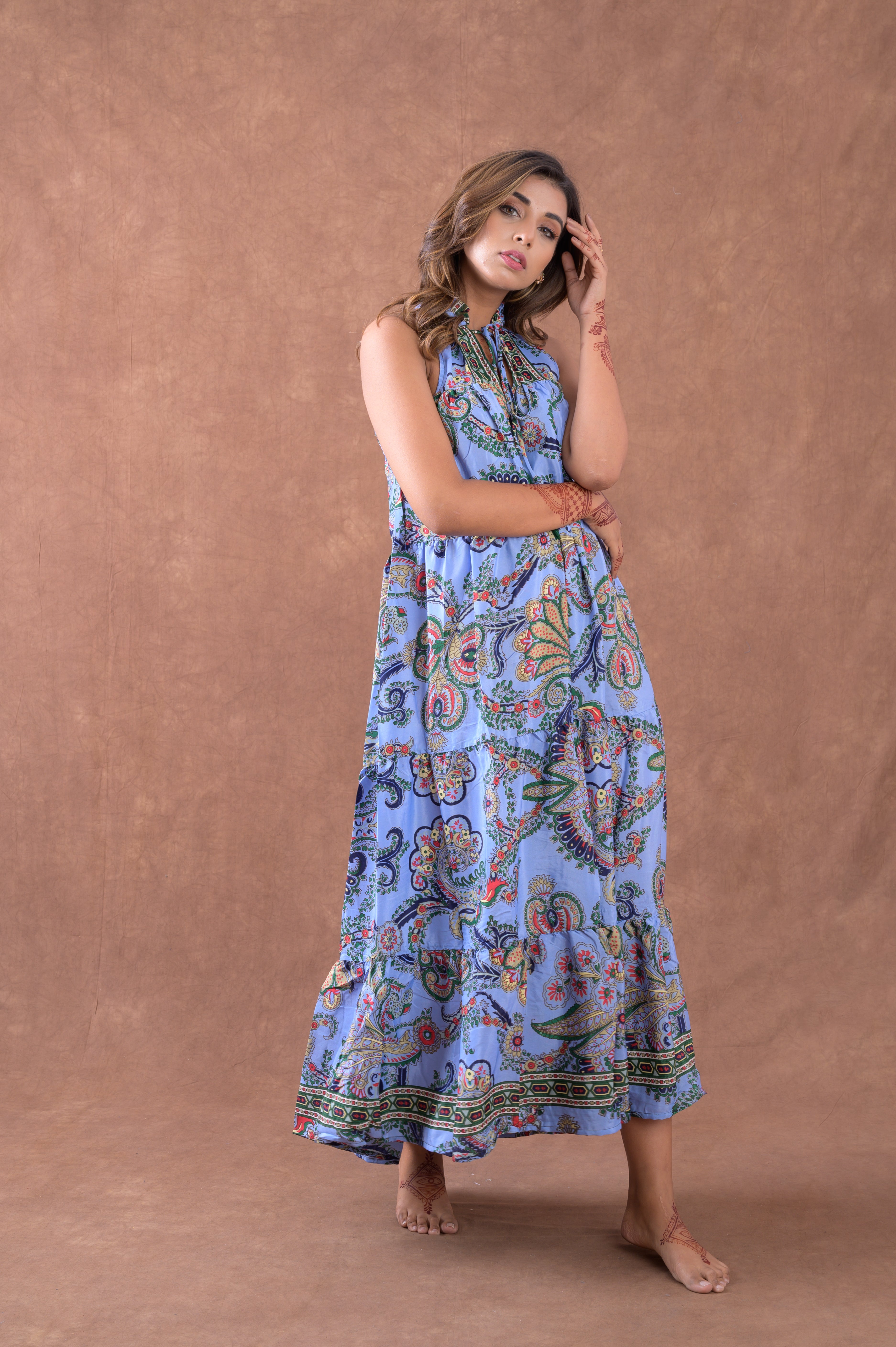 Rhea Patterned Panel Dress