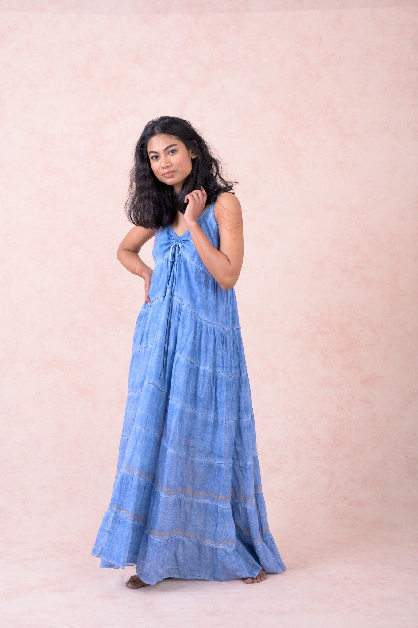 Rhea Layer Dye Dress Beige / One Size