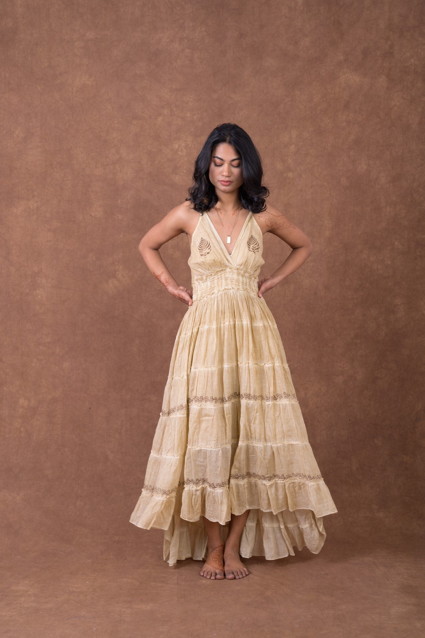 Rhea Layer Dye Dress Beige / One Size