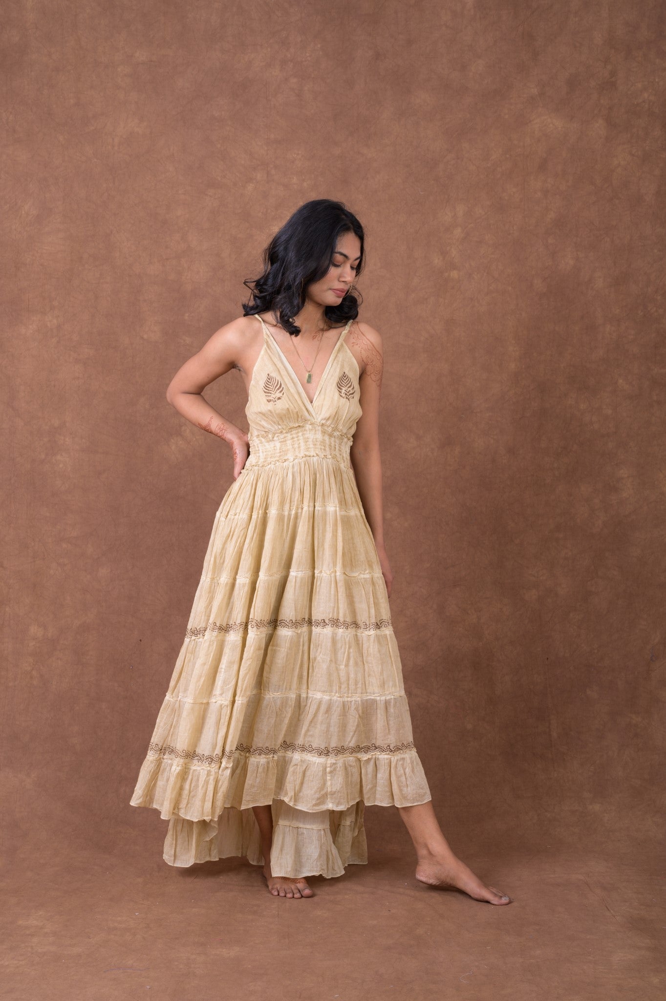 Rhea Layer Dye Dress Beige / One Size