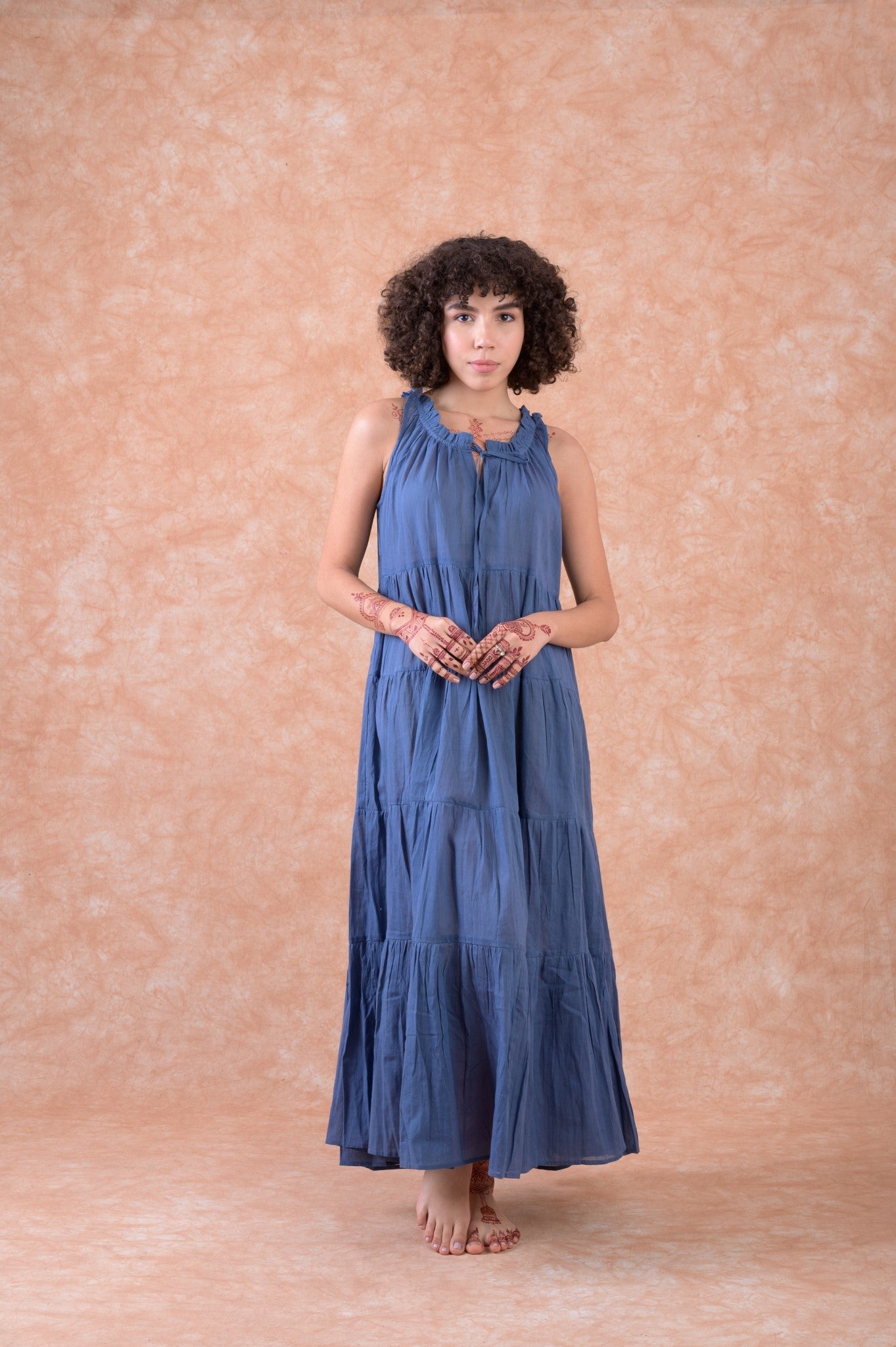 Rhea Solid Color Dress Blue / S/M