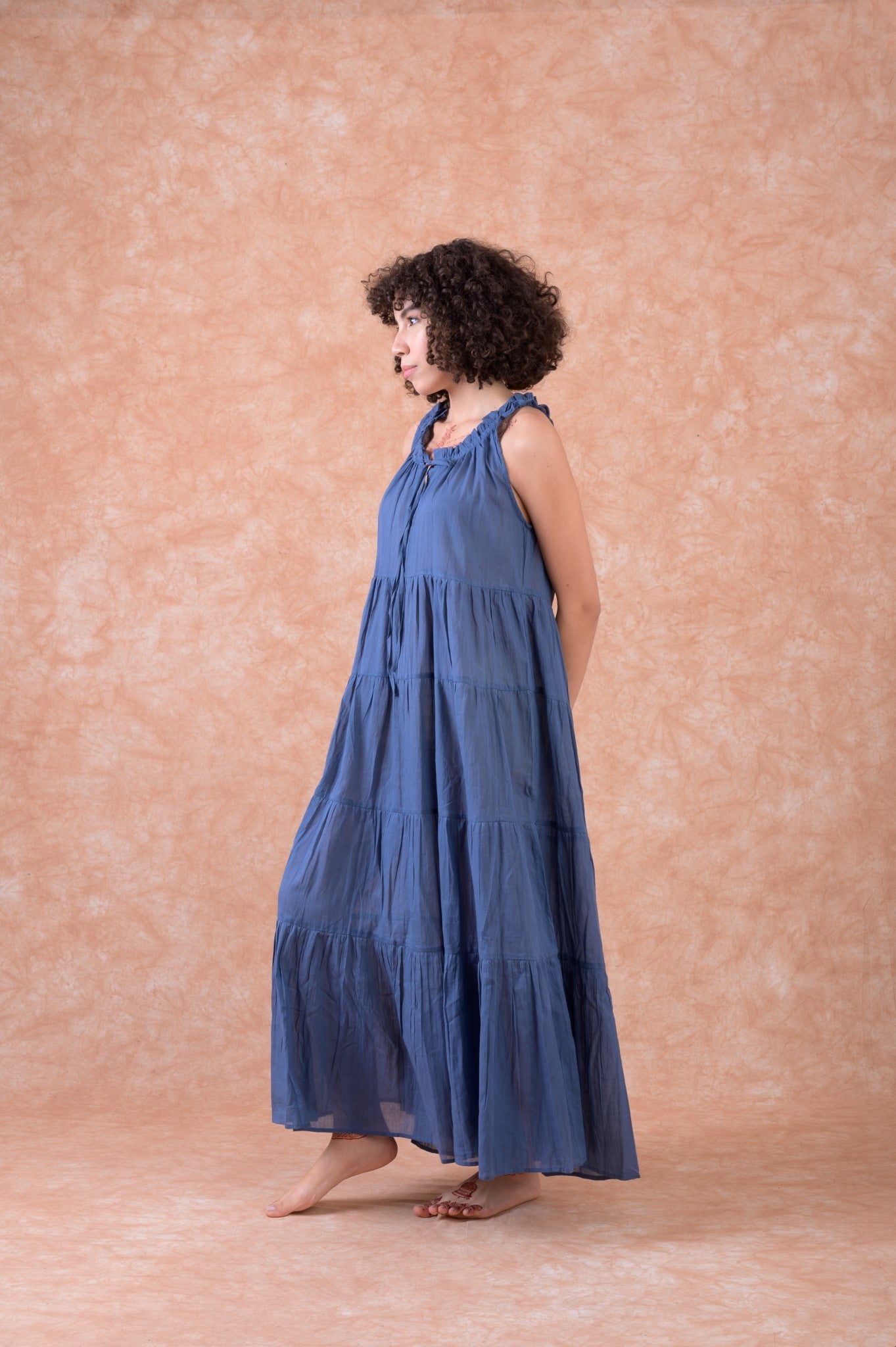Rhea Solid Color Dress Blue / S/M