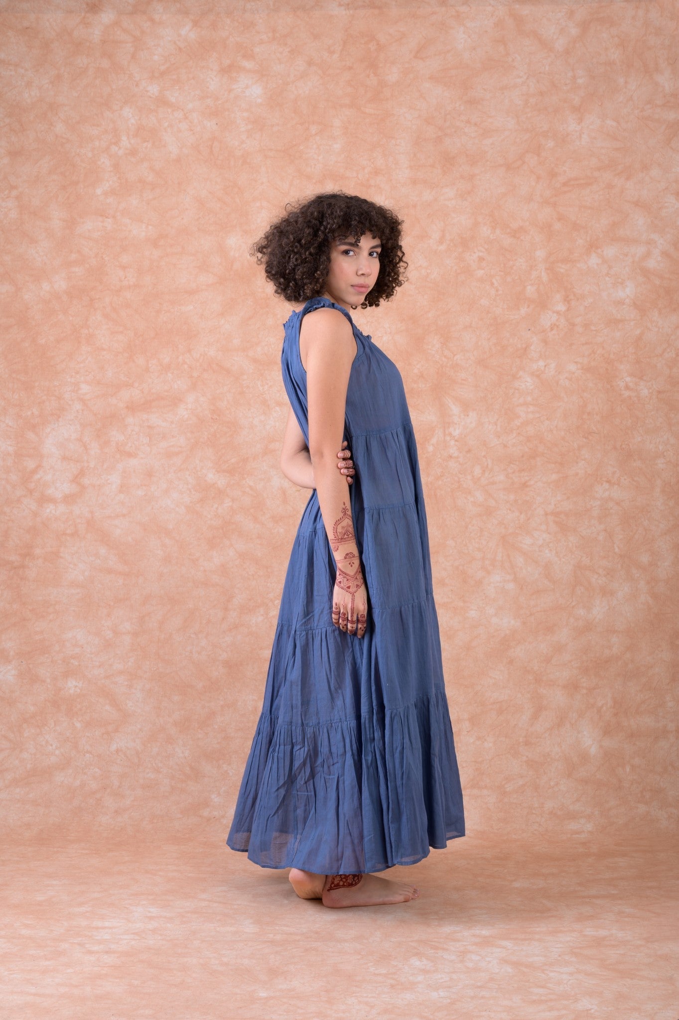 Rhea Solid Color Dress Blue / L/X