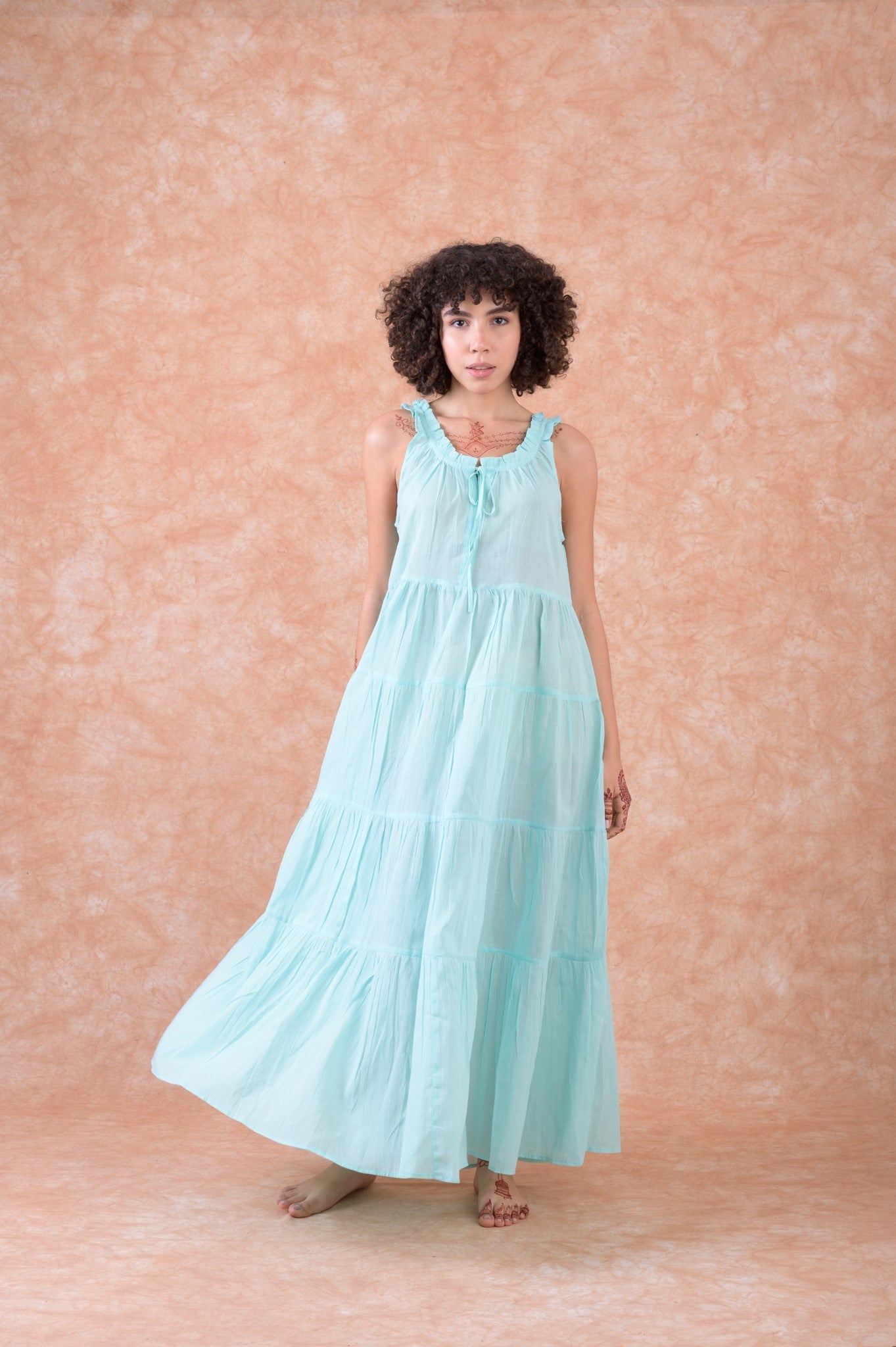 Rhea Solid Color Dress Blue / S/M