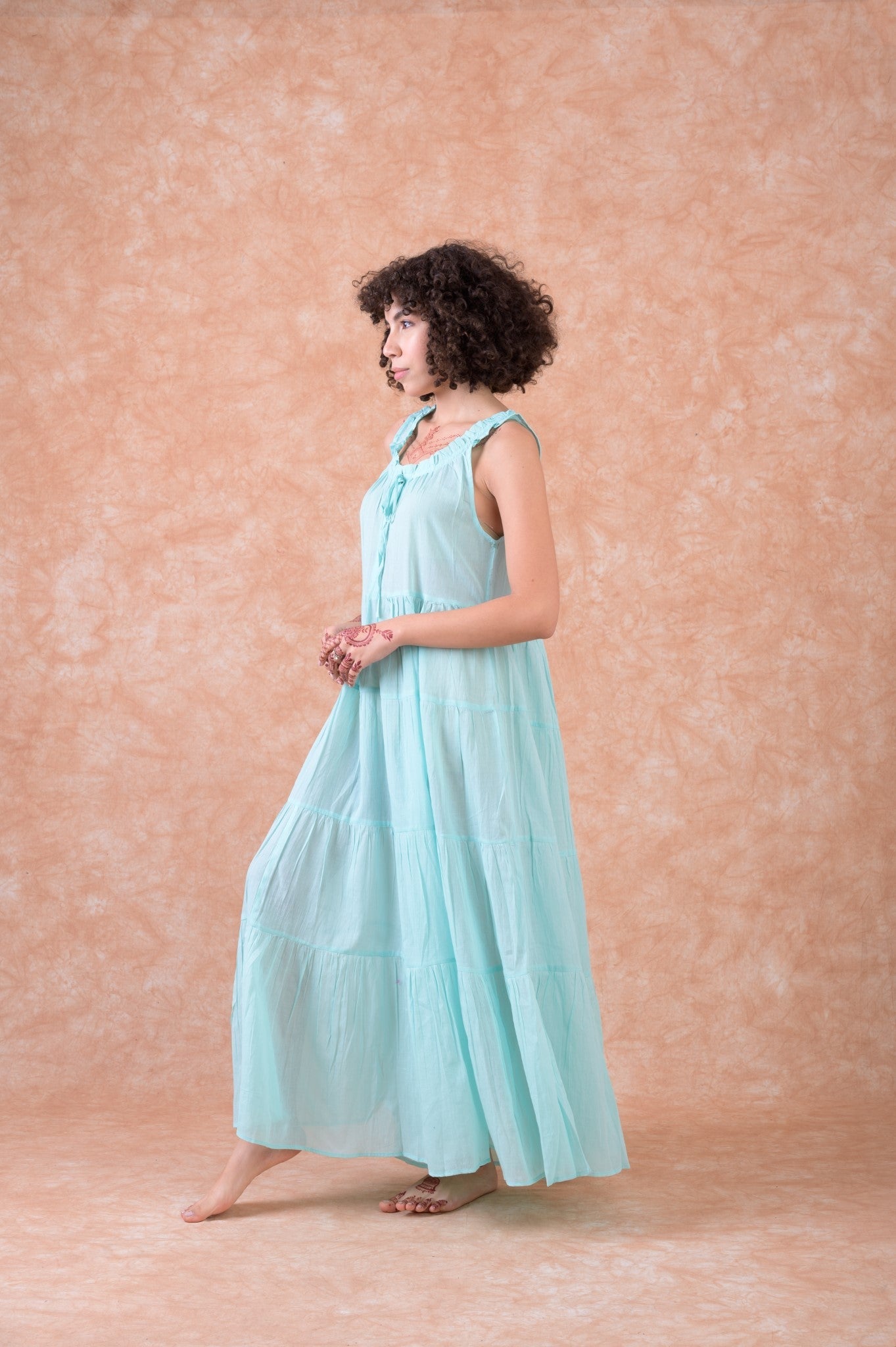 Rhea Solid Color Dress Blue / S/M