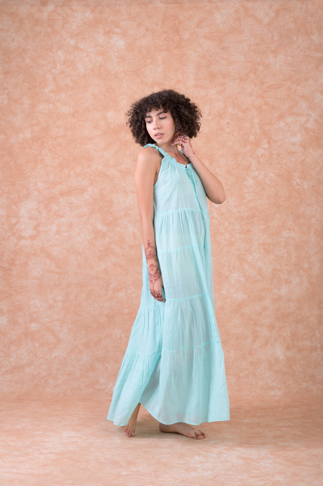 Rhea Solid Color Dress Blue / S/M