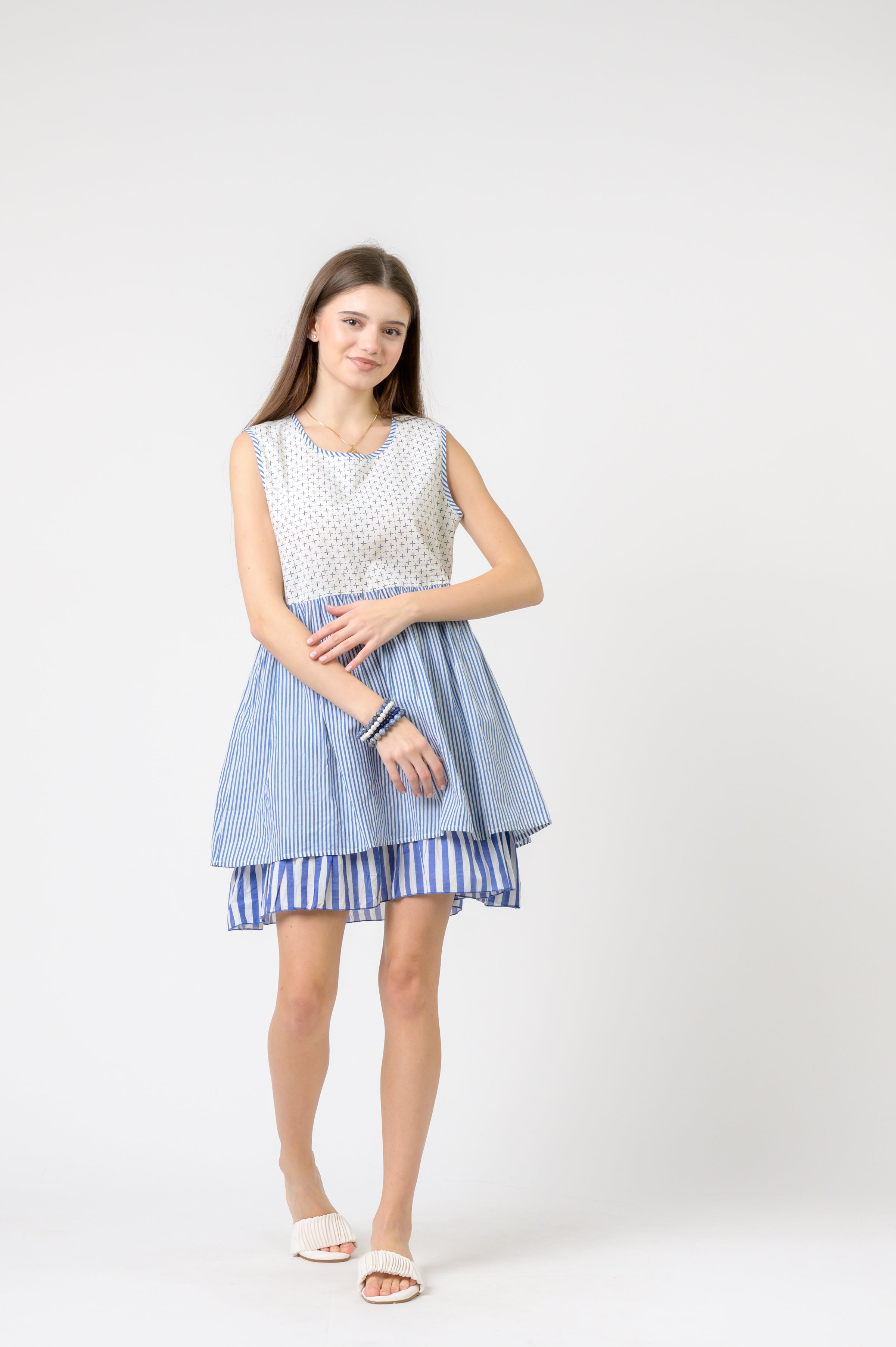 Rhea Dual Pattern Dress