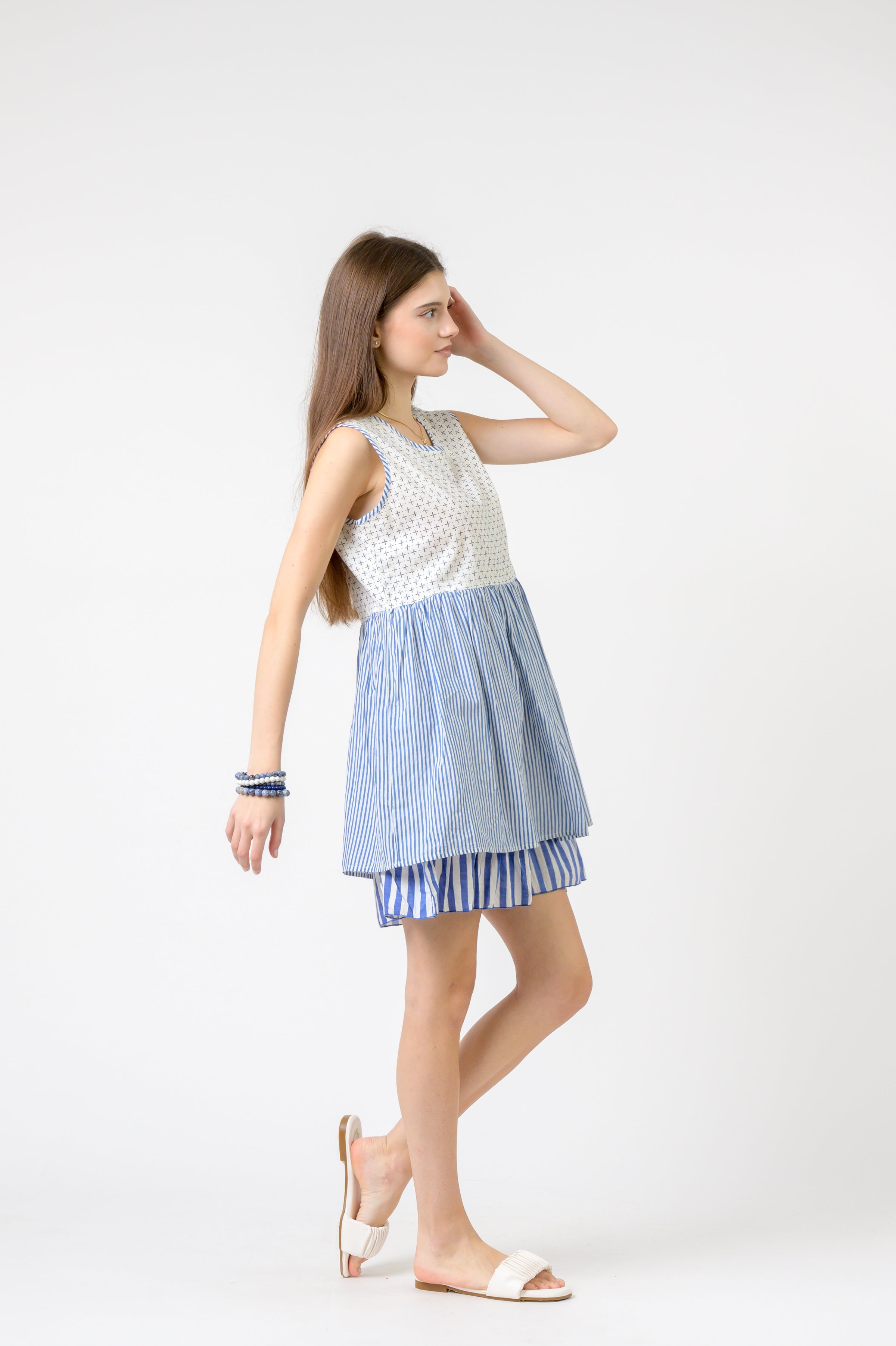 Rhea Dual Pattern Dress