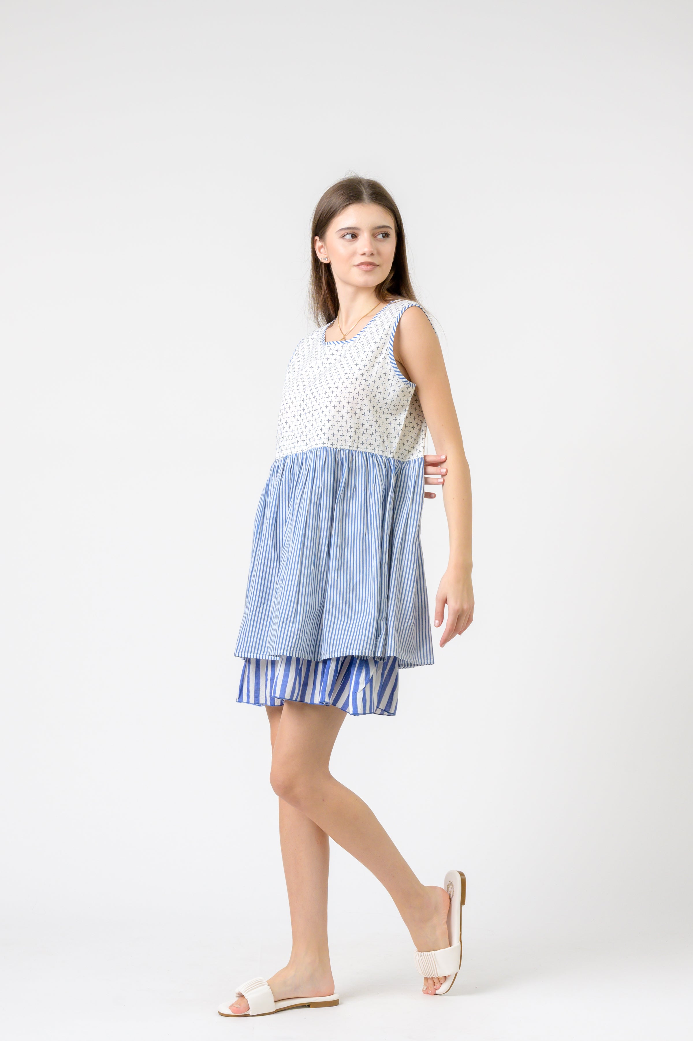 Rhea Dual Pattern Dress