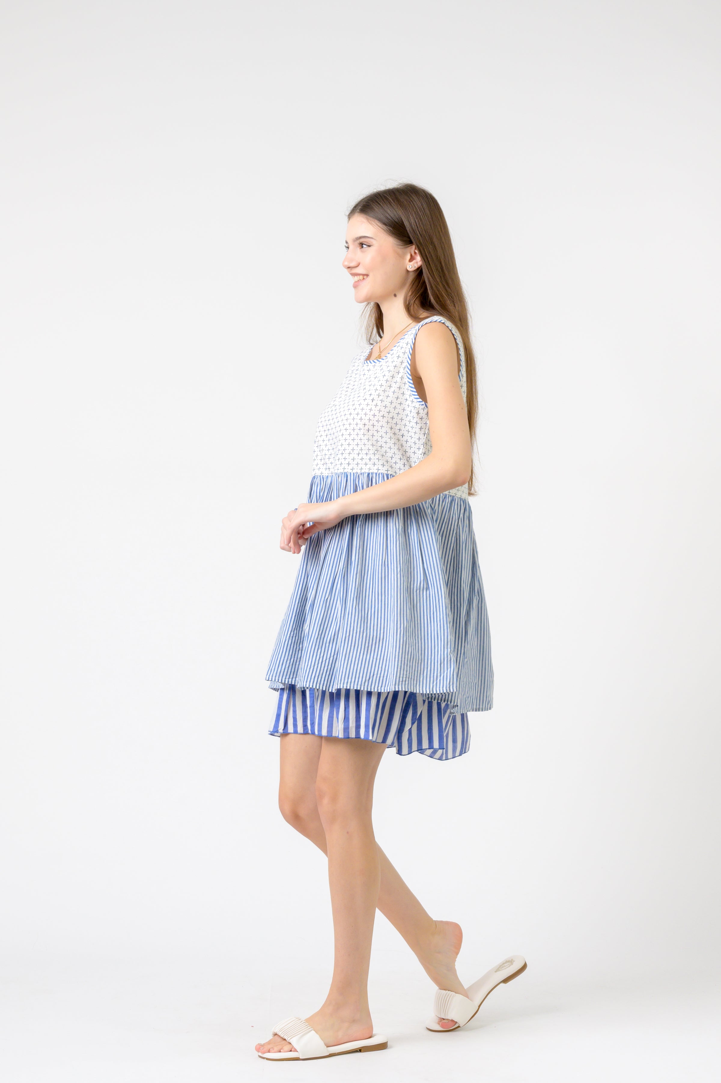 Rhea Dual Pattern Dress