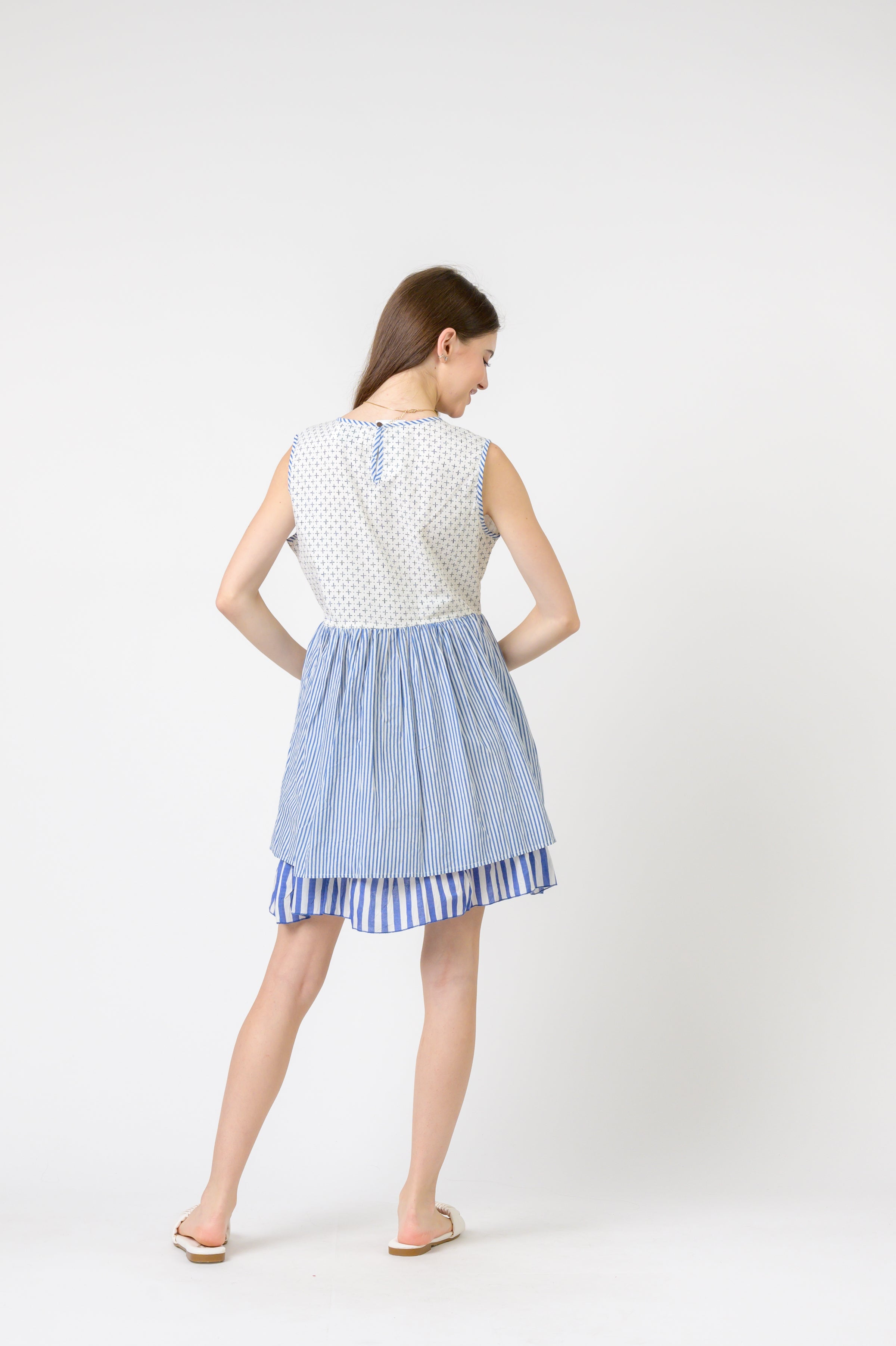 Rhea Dual Pattern Dress