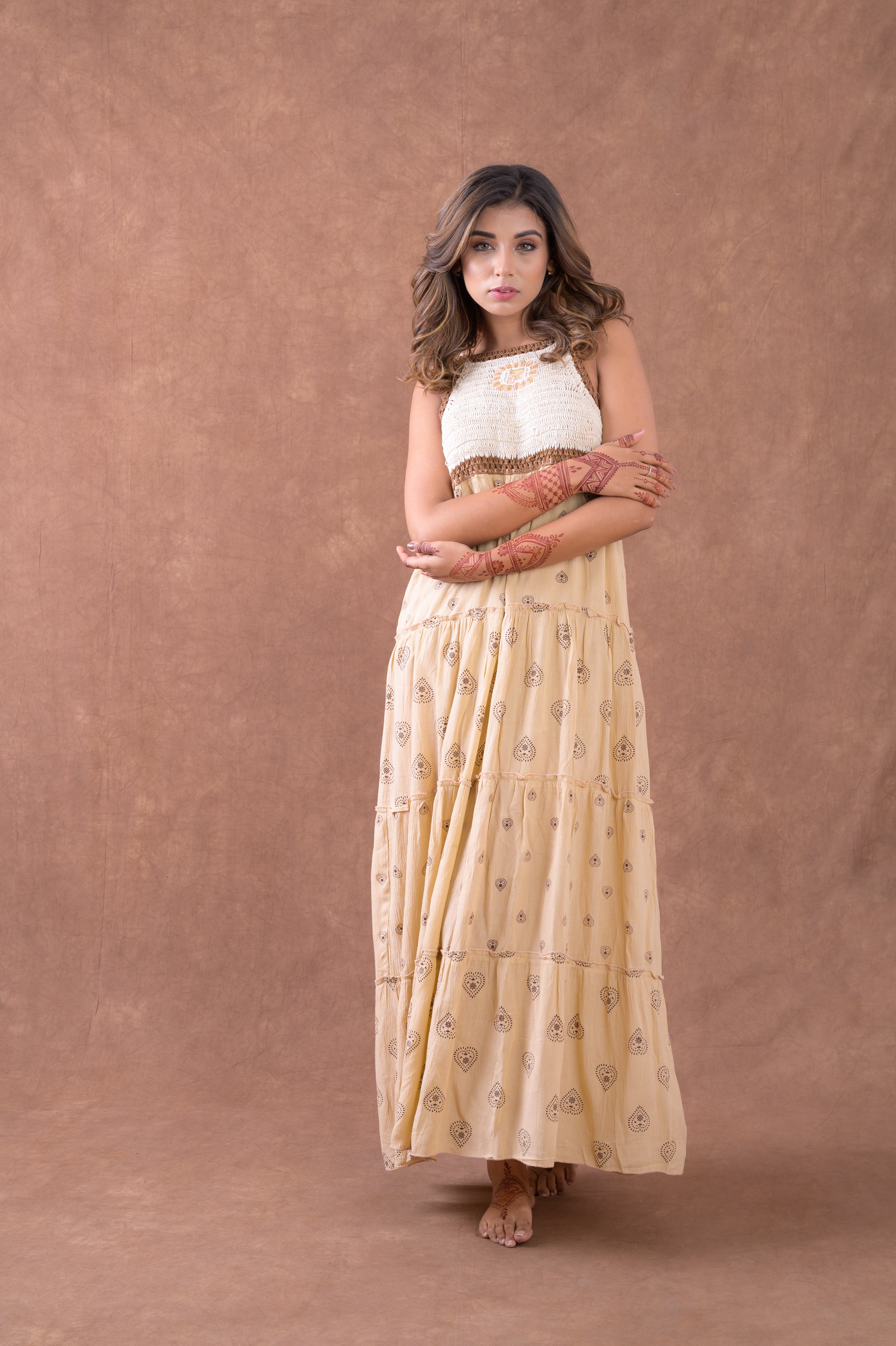 Rhea Sleeveless Pattern Dress