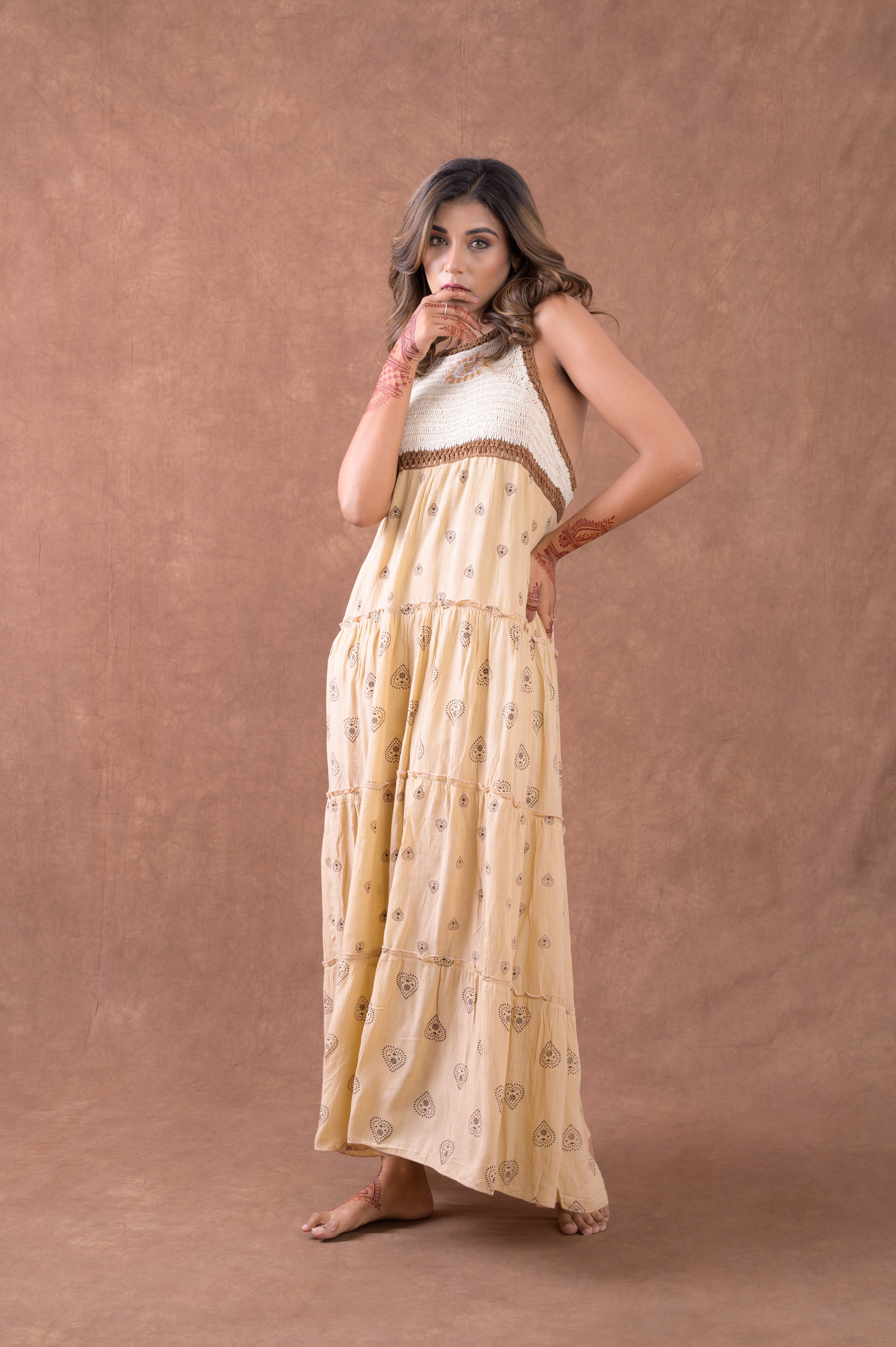 Rhea Sleeveless Pattern Dress