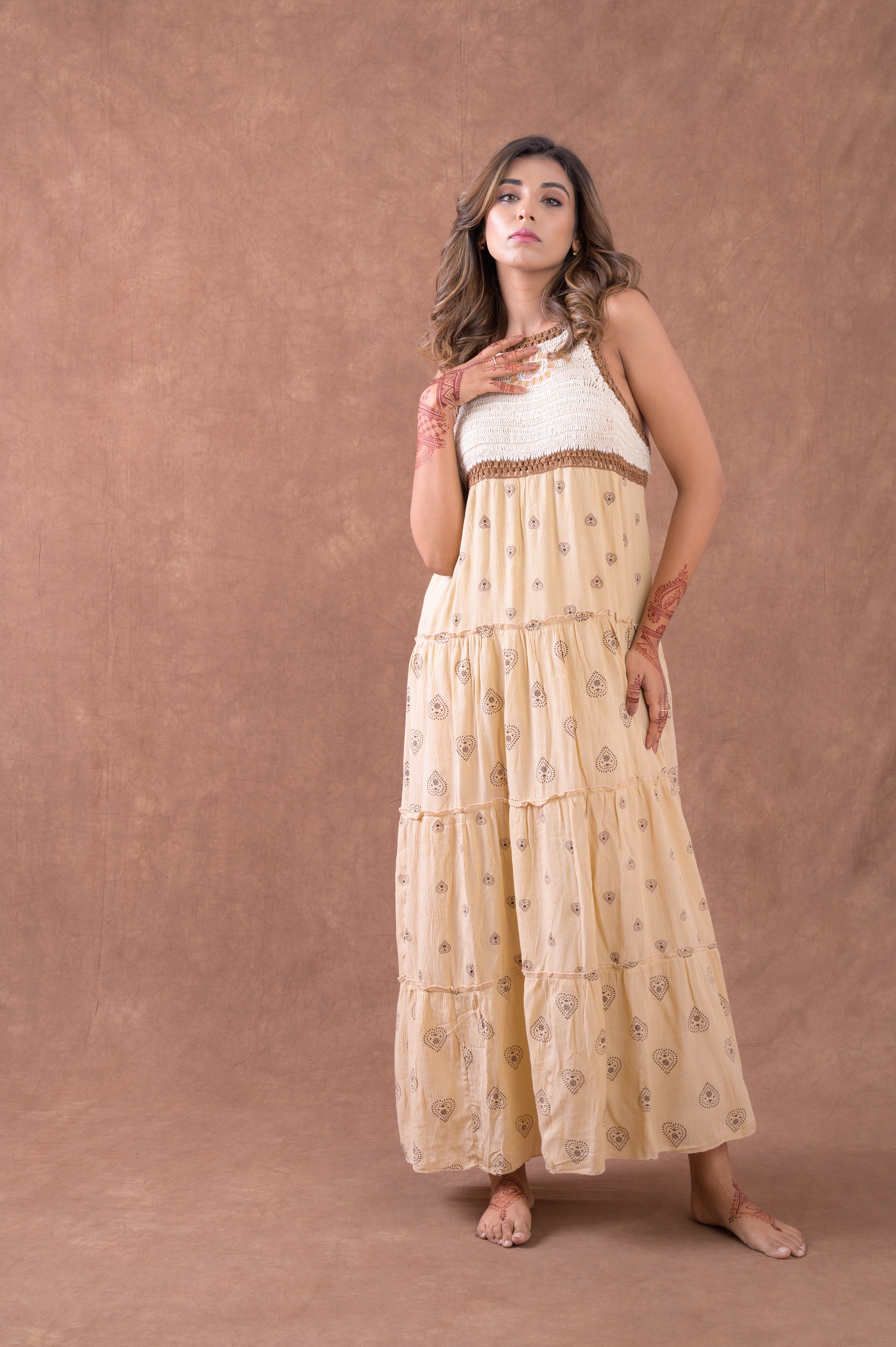 Rhea Sleeveless Pattern Dress