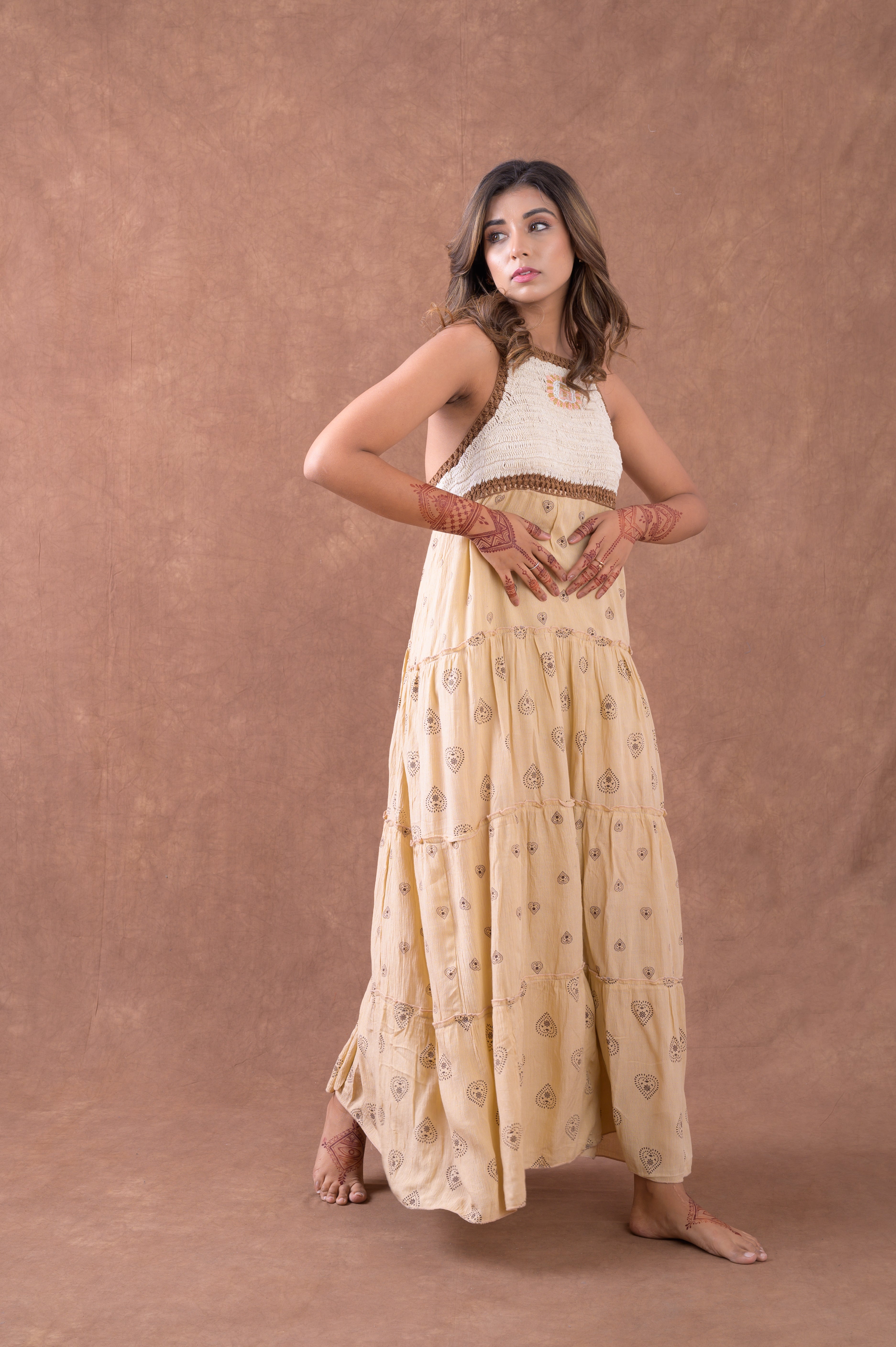 Rhea Sleeveless Pattern Dress