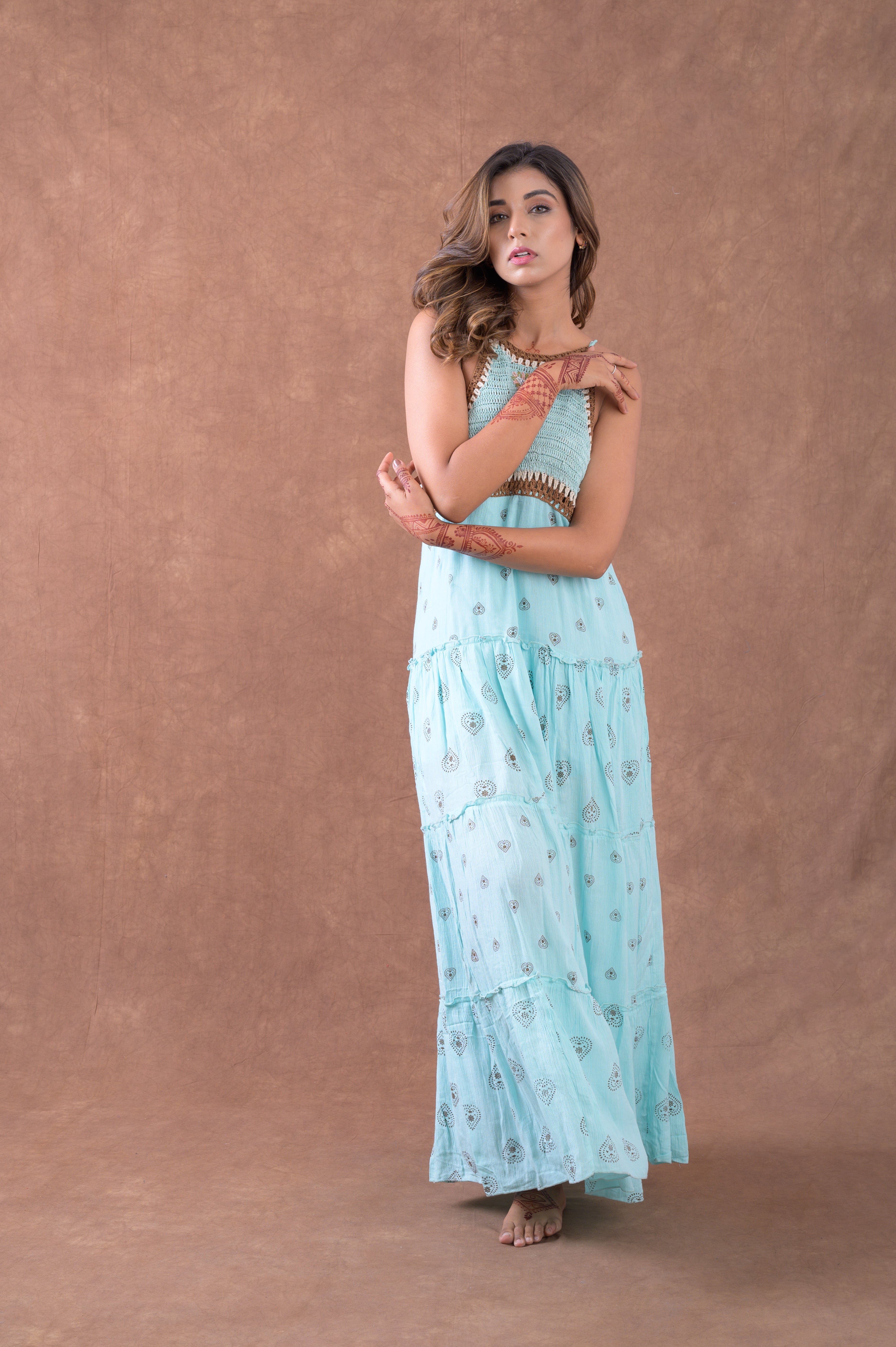 Rhea Sleeveless Pattern Dress