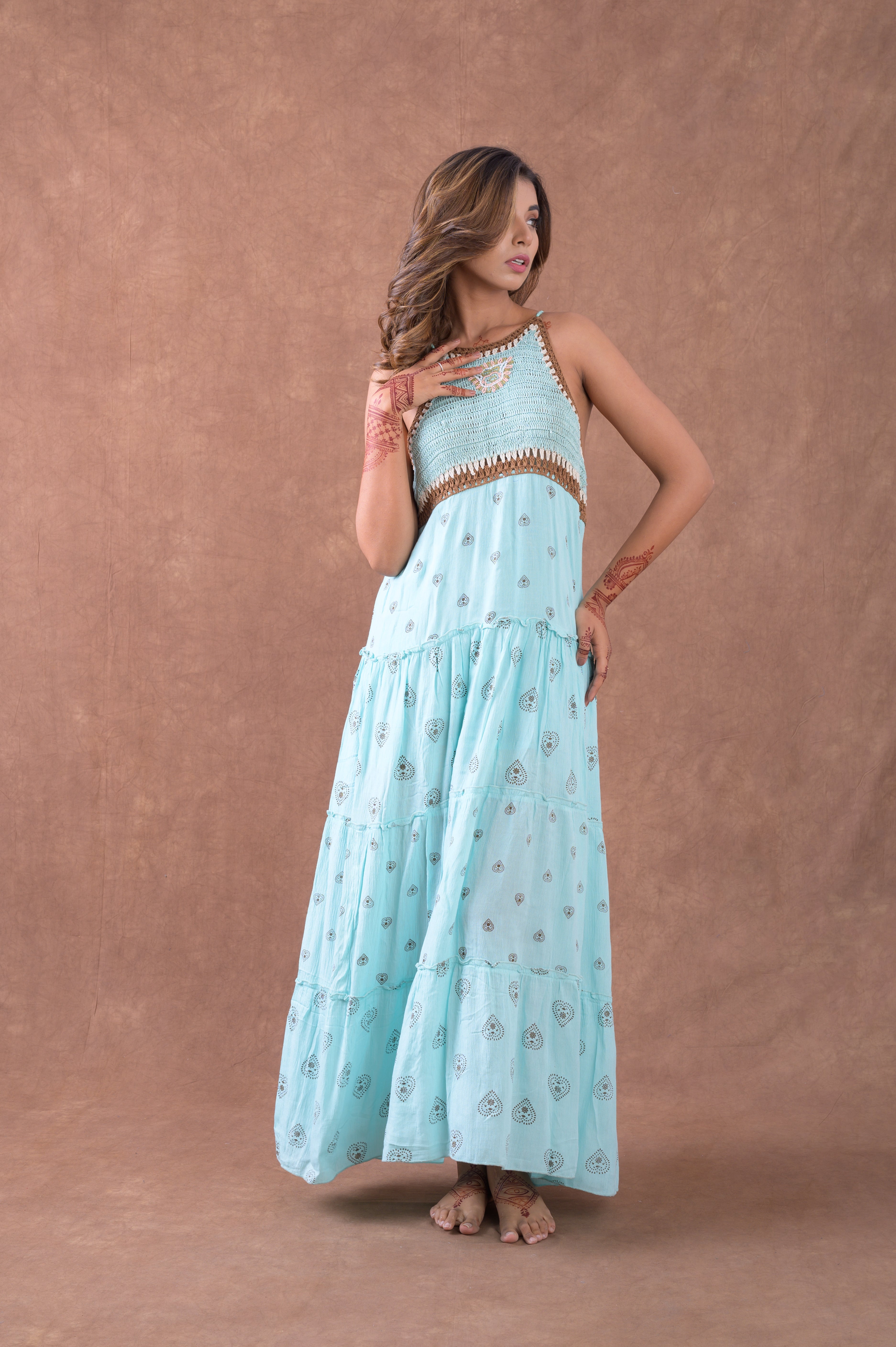 Rhea Sleeveless Pattern Dress