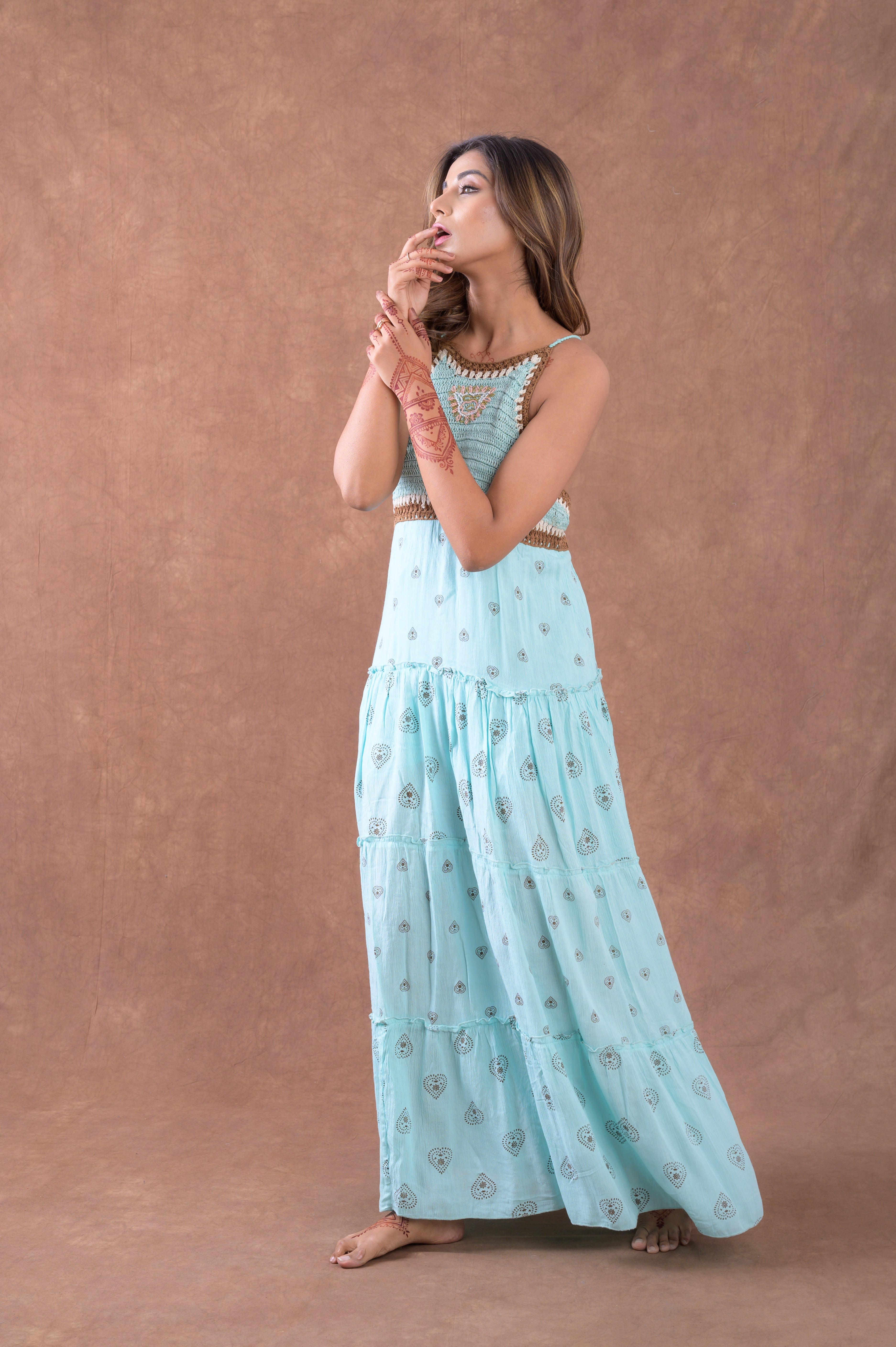 Rhea Sleeveless Pattern Dress