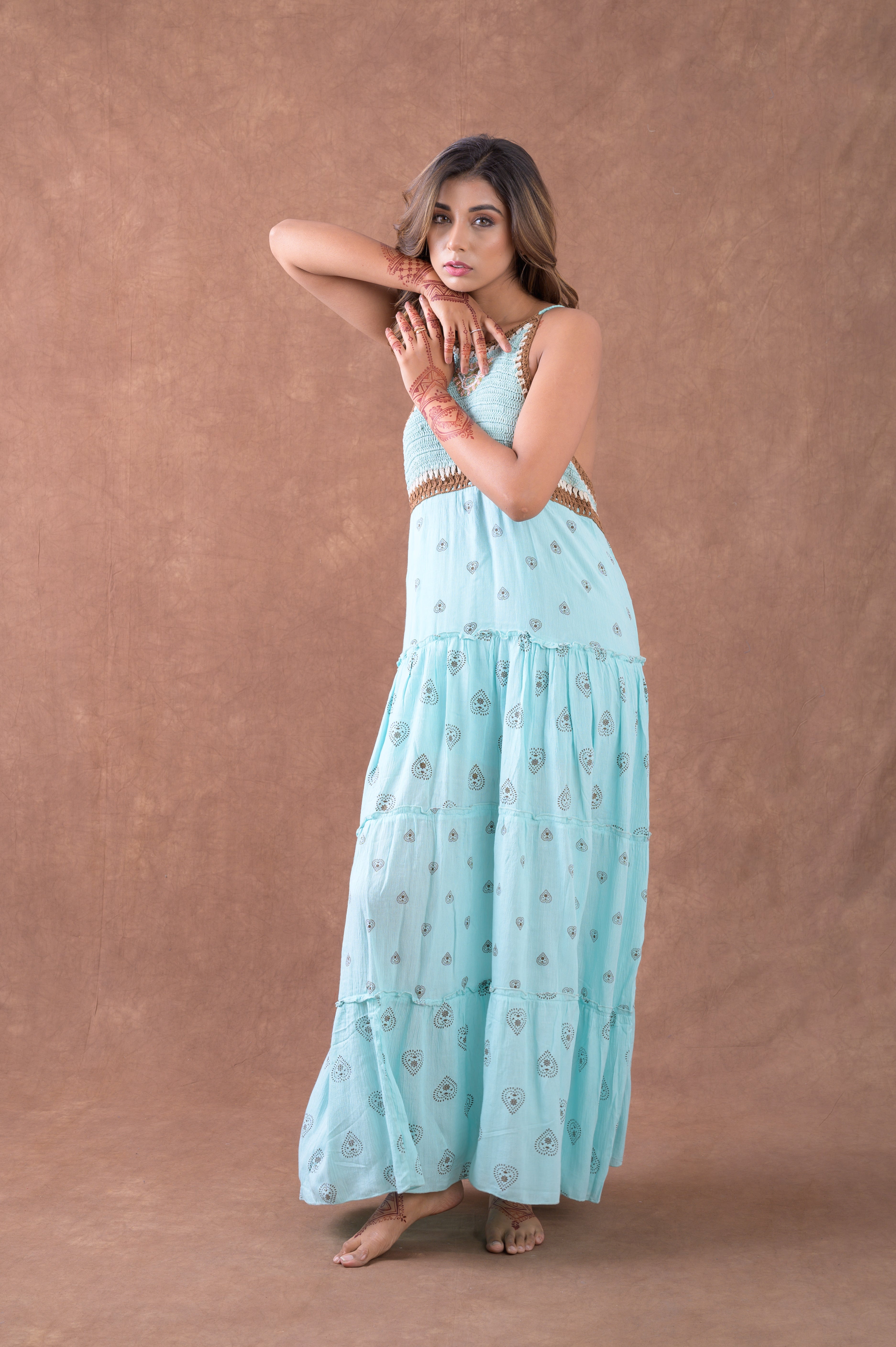 Rhea Sleeveless Pattern Dress