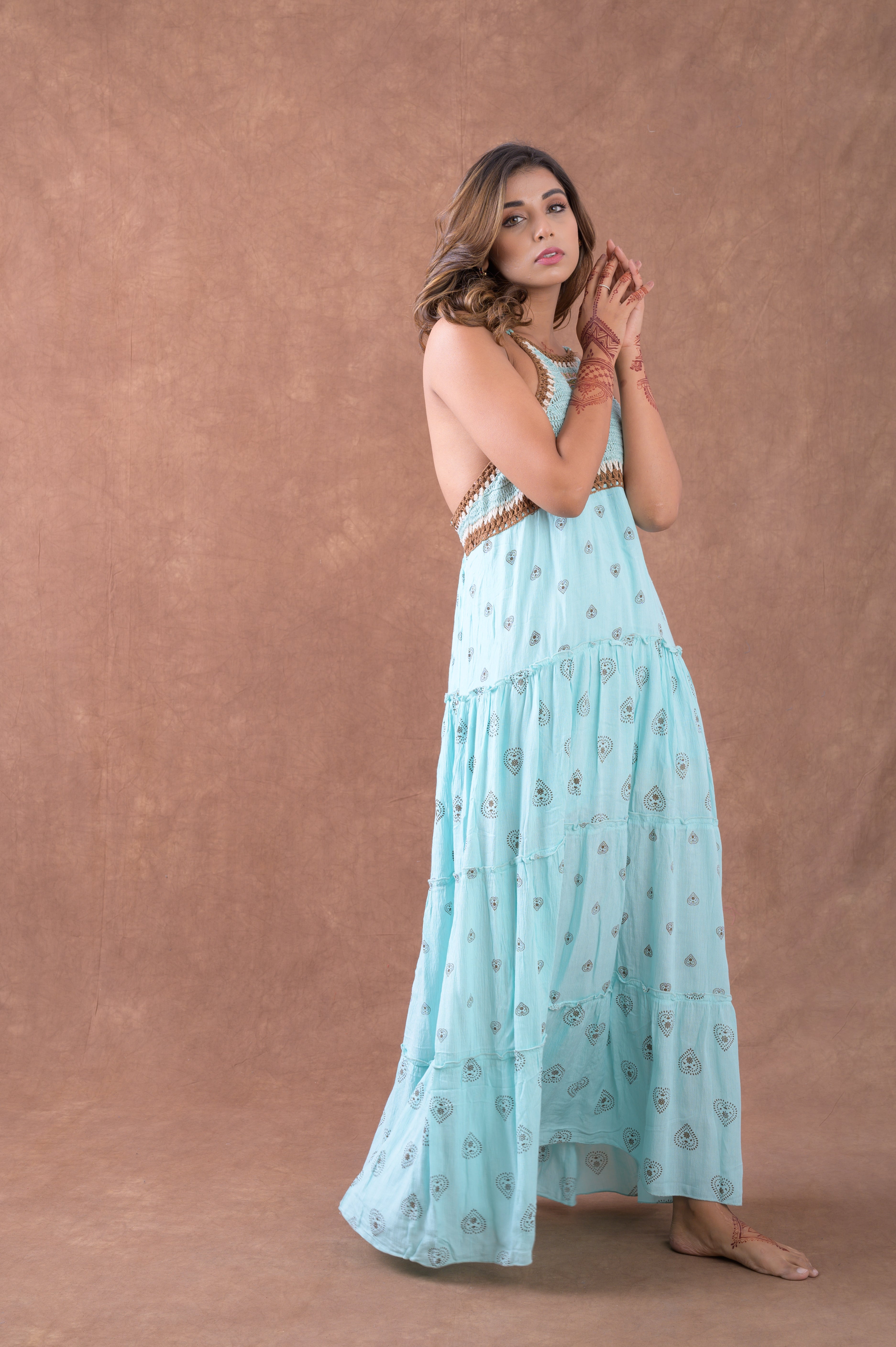 Rhea Sleeveless Pattern Dress