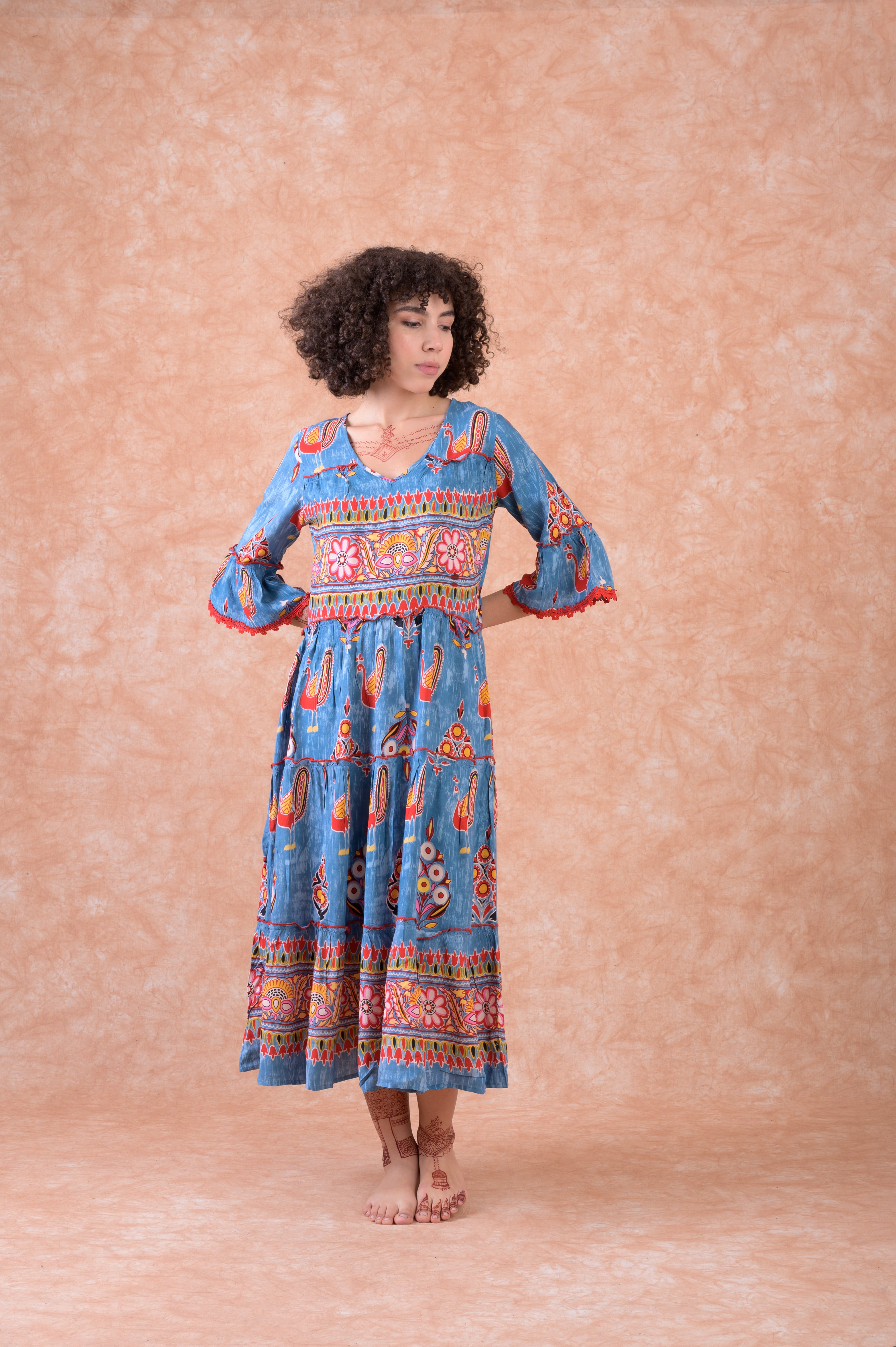 Rhea Avlon Dress Top Denim Blue / Small/Medium